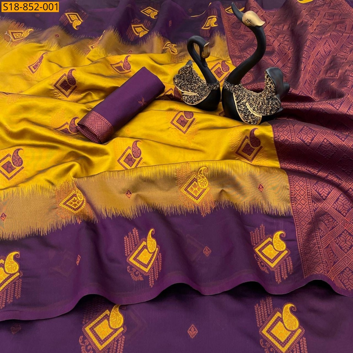 Mustard Fancy Kubera Pattu saree