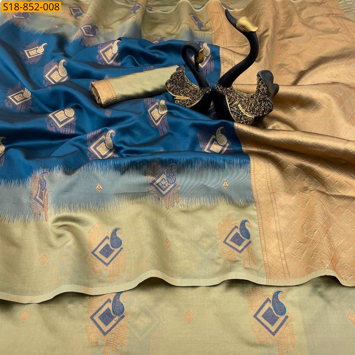 Blue Fancy Kubera Pattu saree