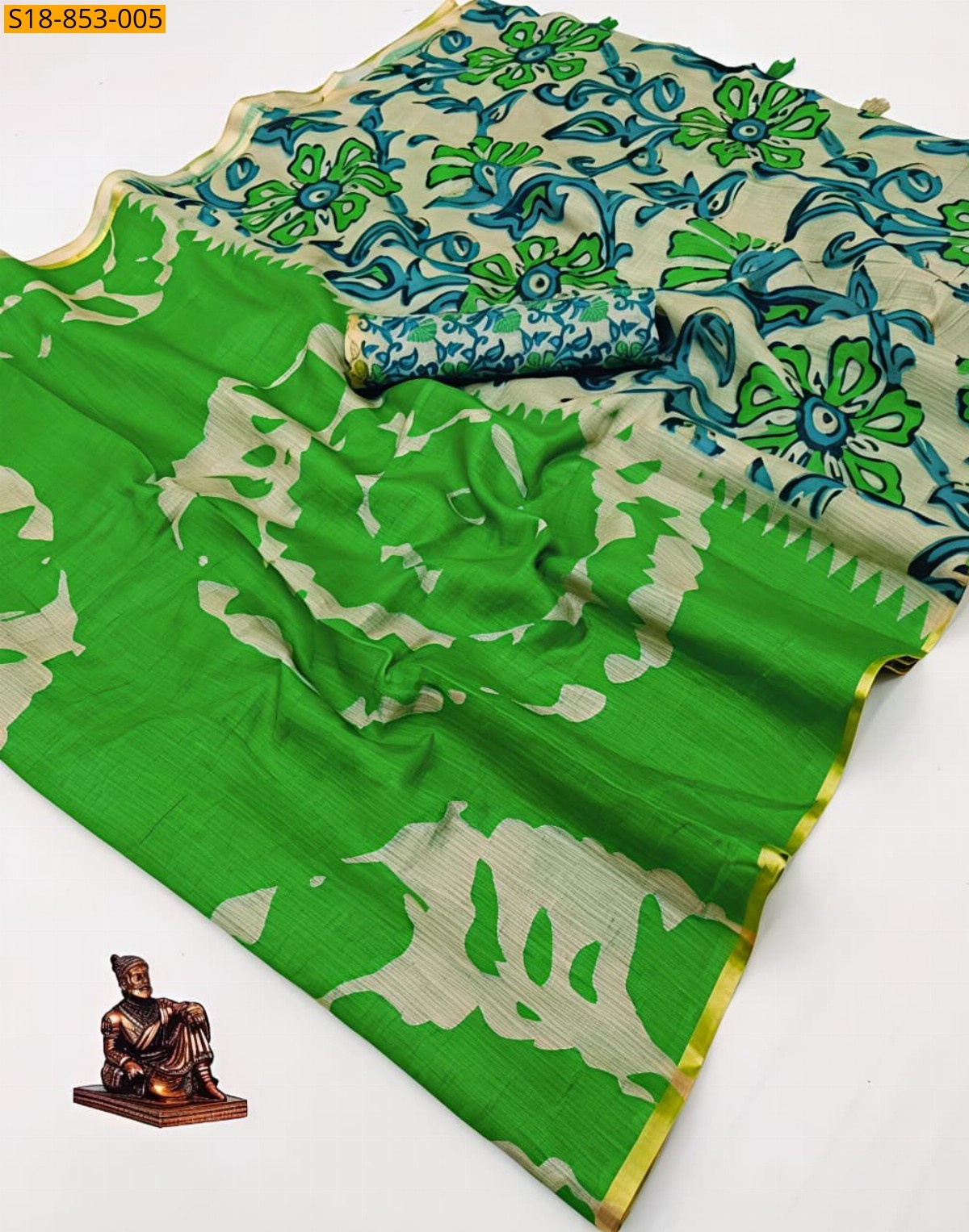 Green Fancy Chanderi Saree