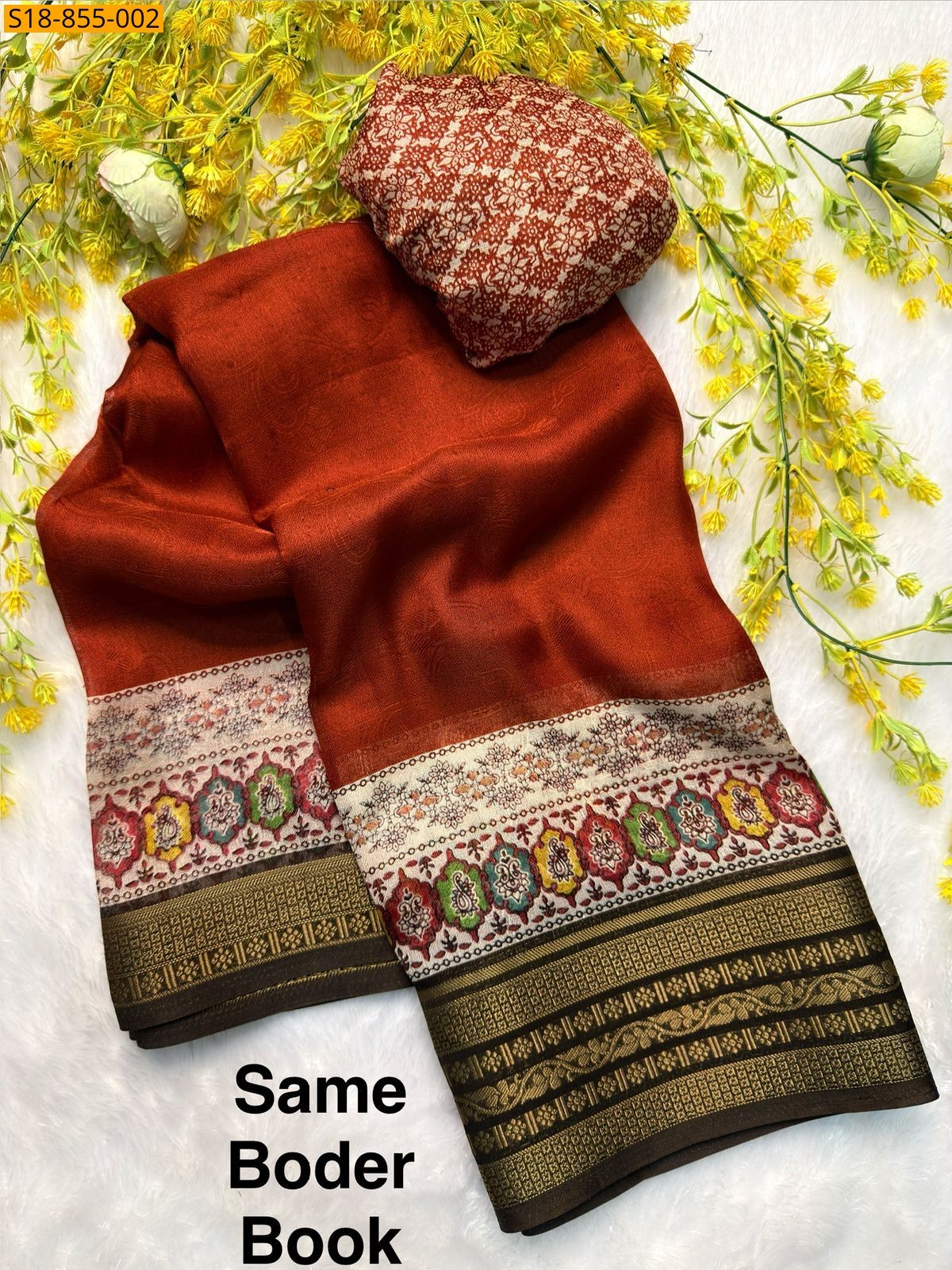 Orange Fancy Marshmellow Saree