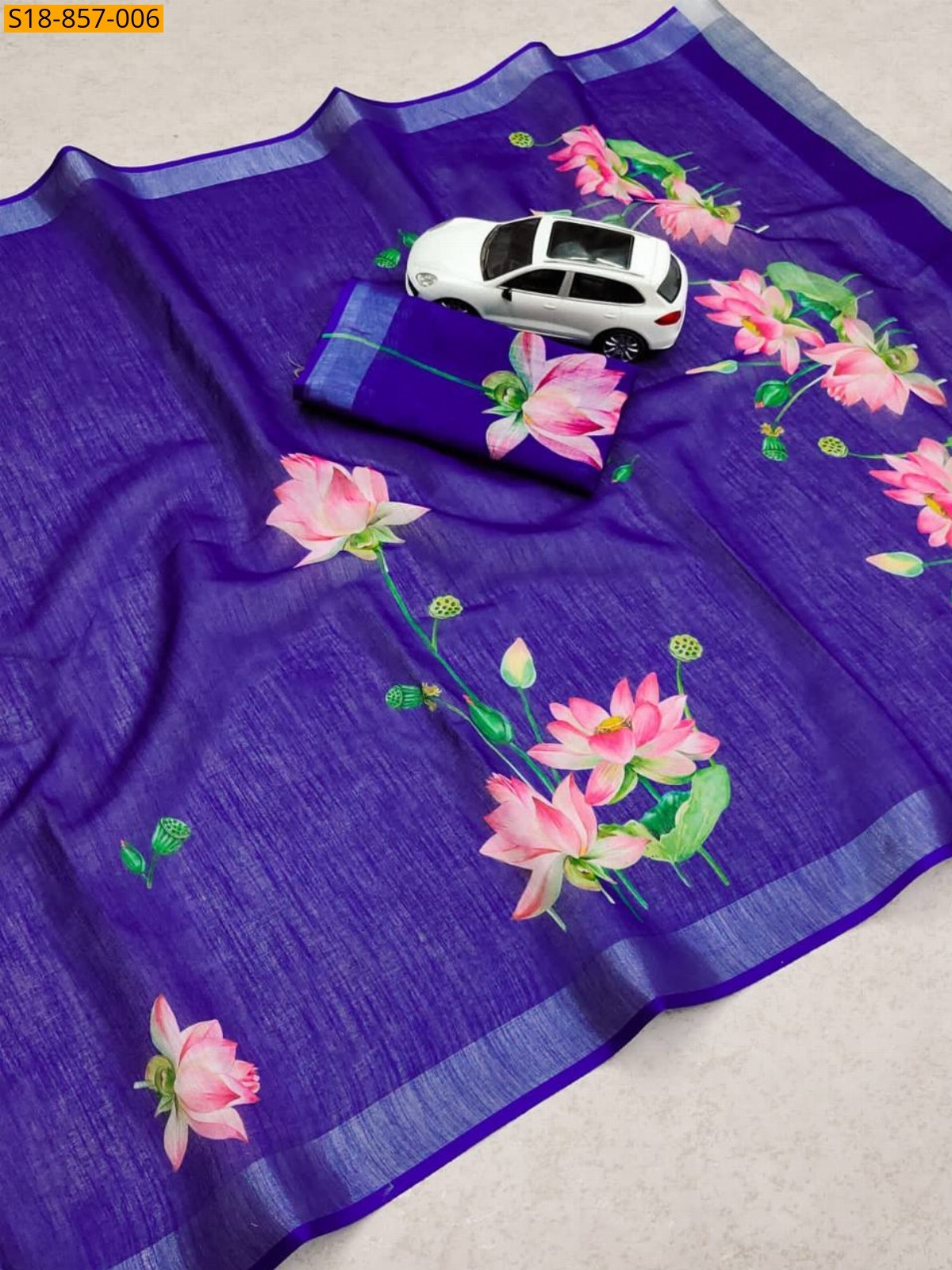 Violet Fancy Linen saree
