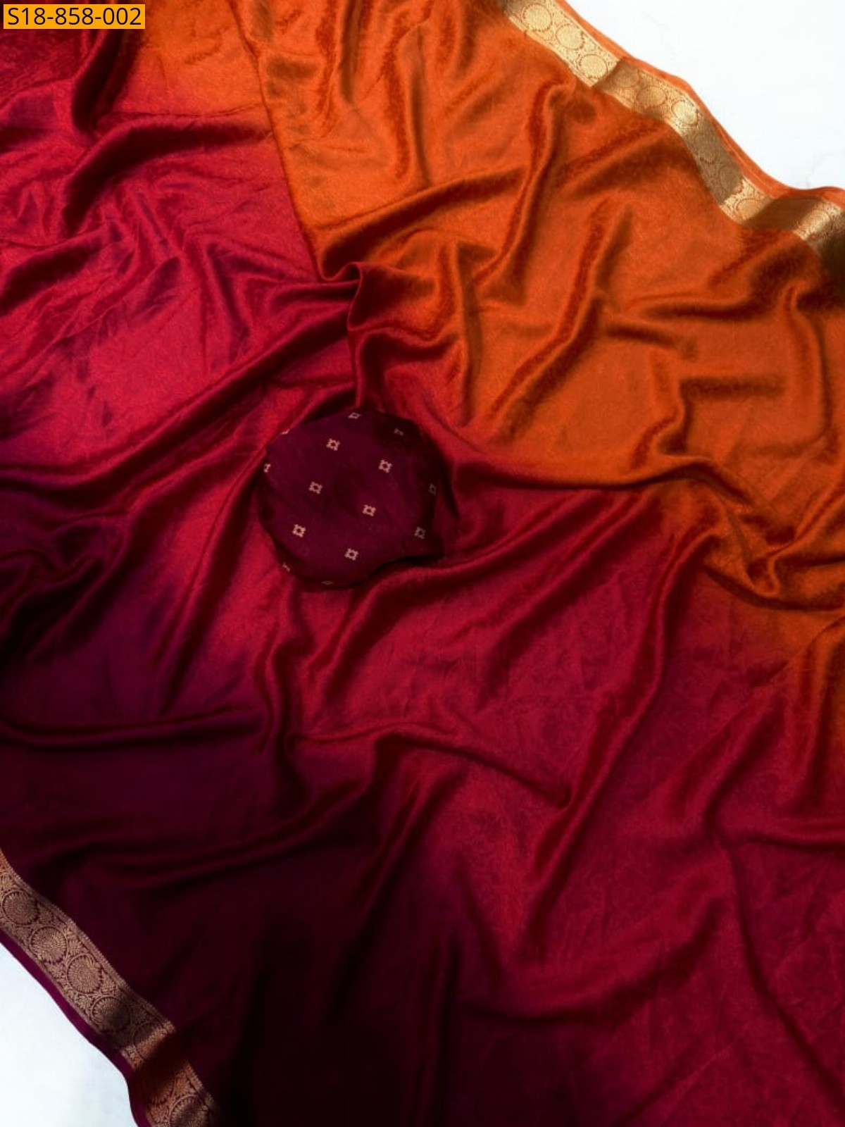 Maroon Fancy Chinnon Viscose Silk Saree