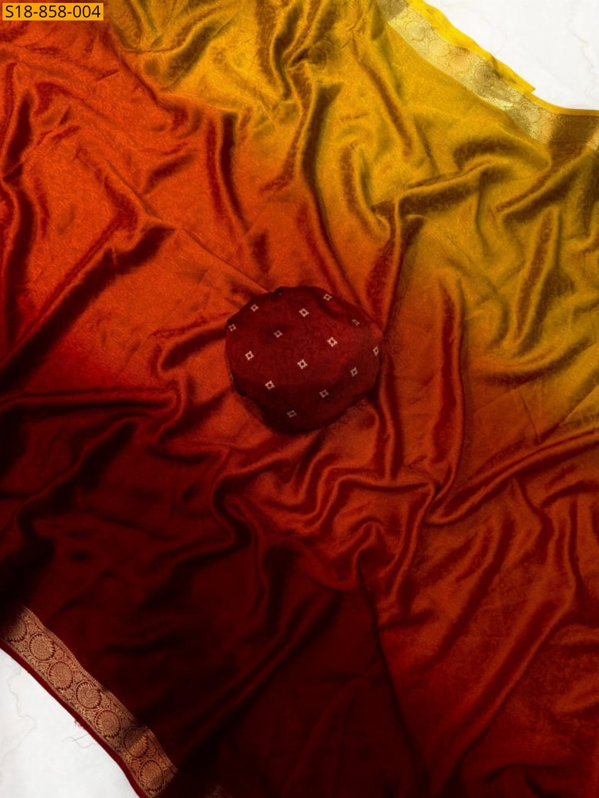 Maroon Fancy Chinnon Viscose Silk Saree