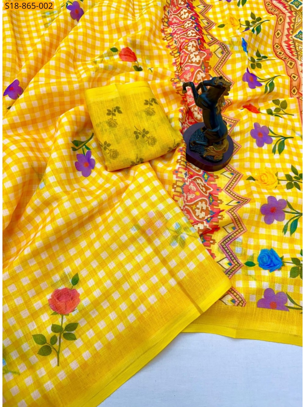 Fancy Soft Linen mix cotton Saree