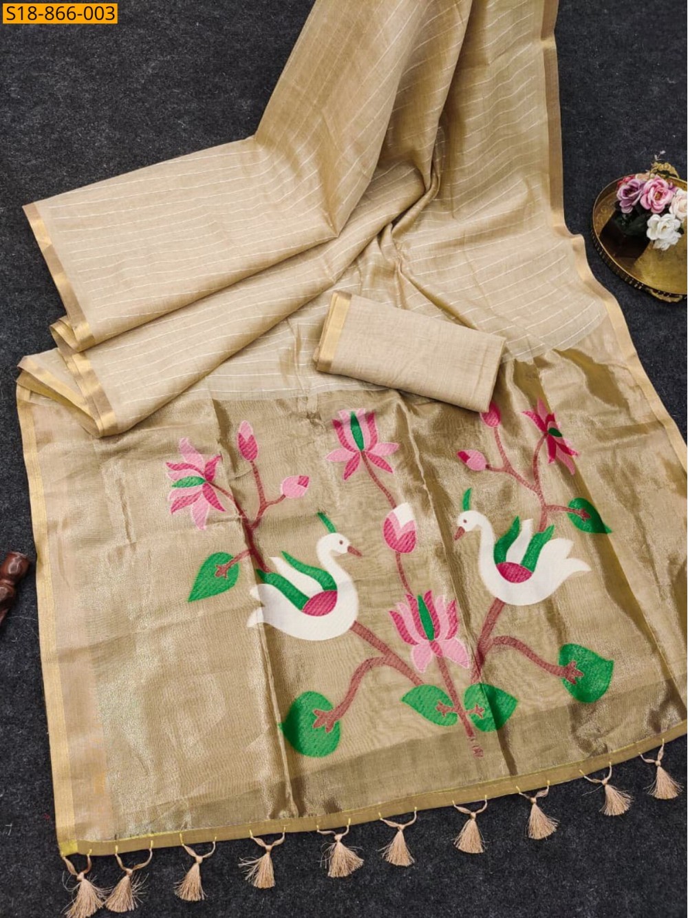Fancy muga cotton sarees