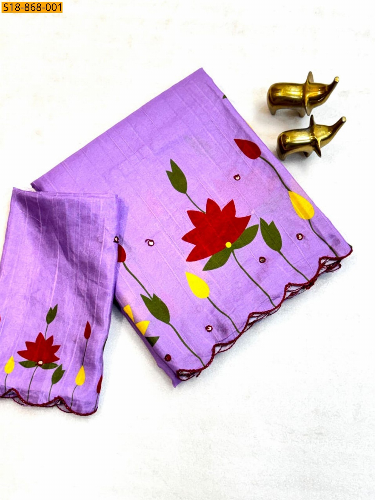Lavender Fancy Tussar Silk Saree