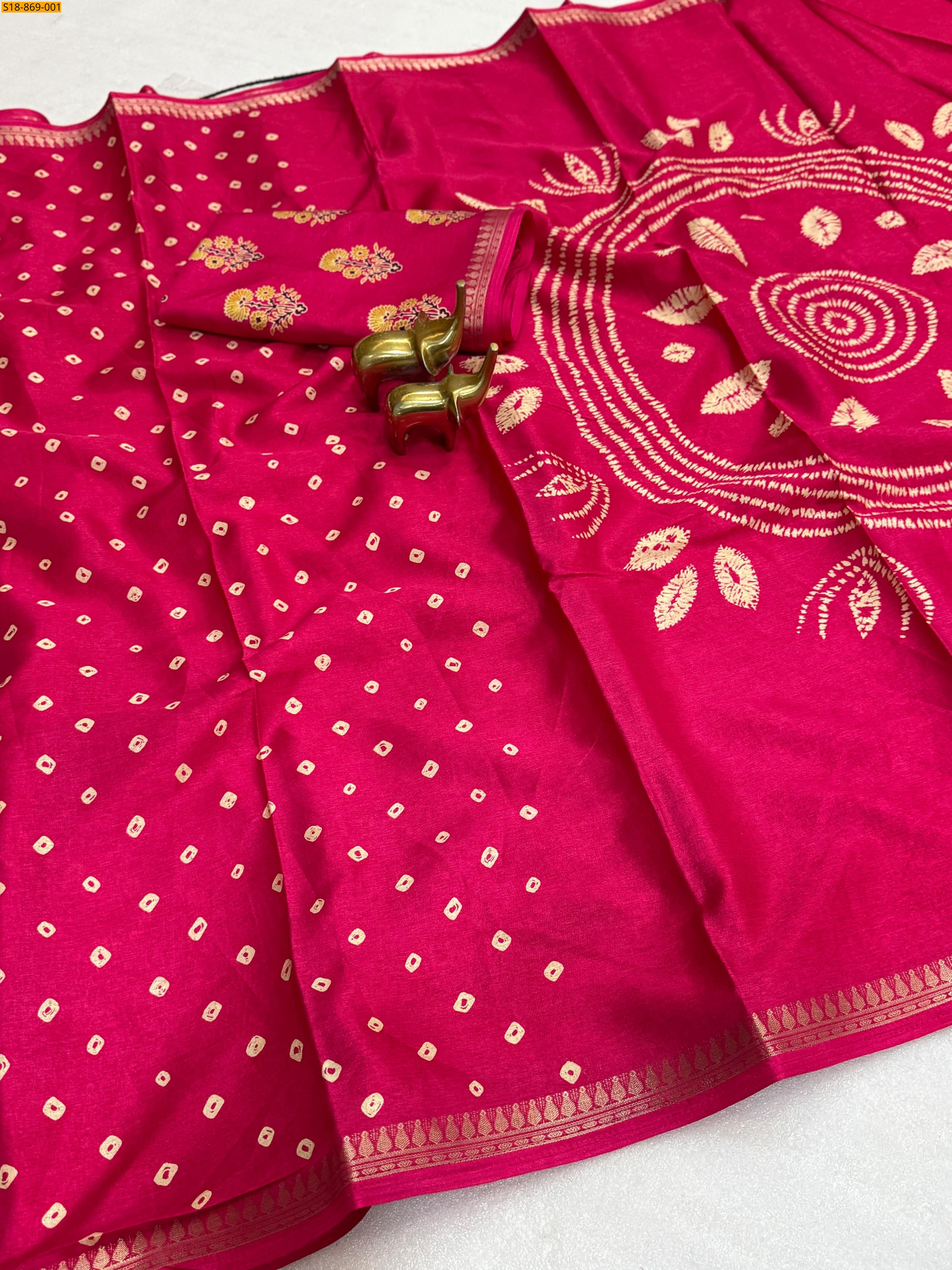 Red Fancy Tussar Silk Saree