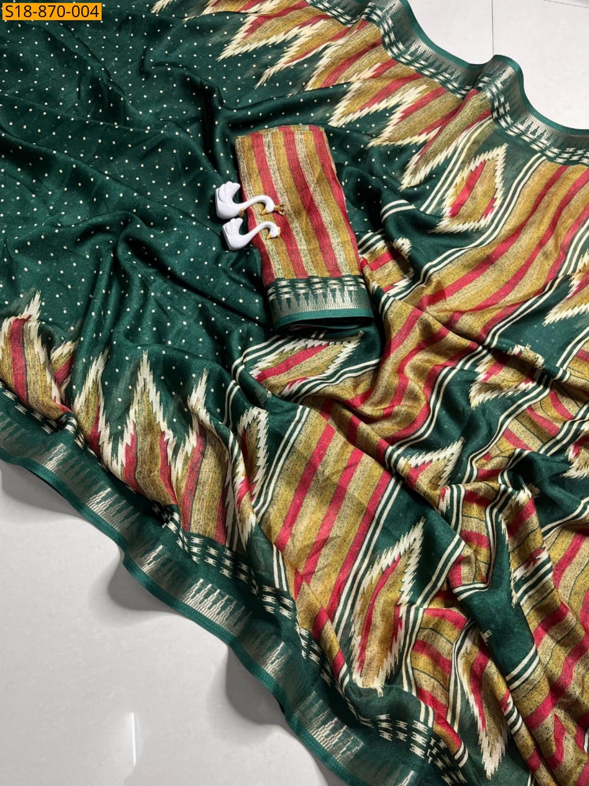 Green Fancy Massmellow Saree
