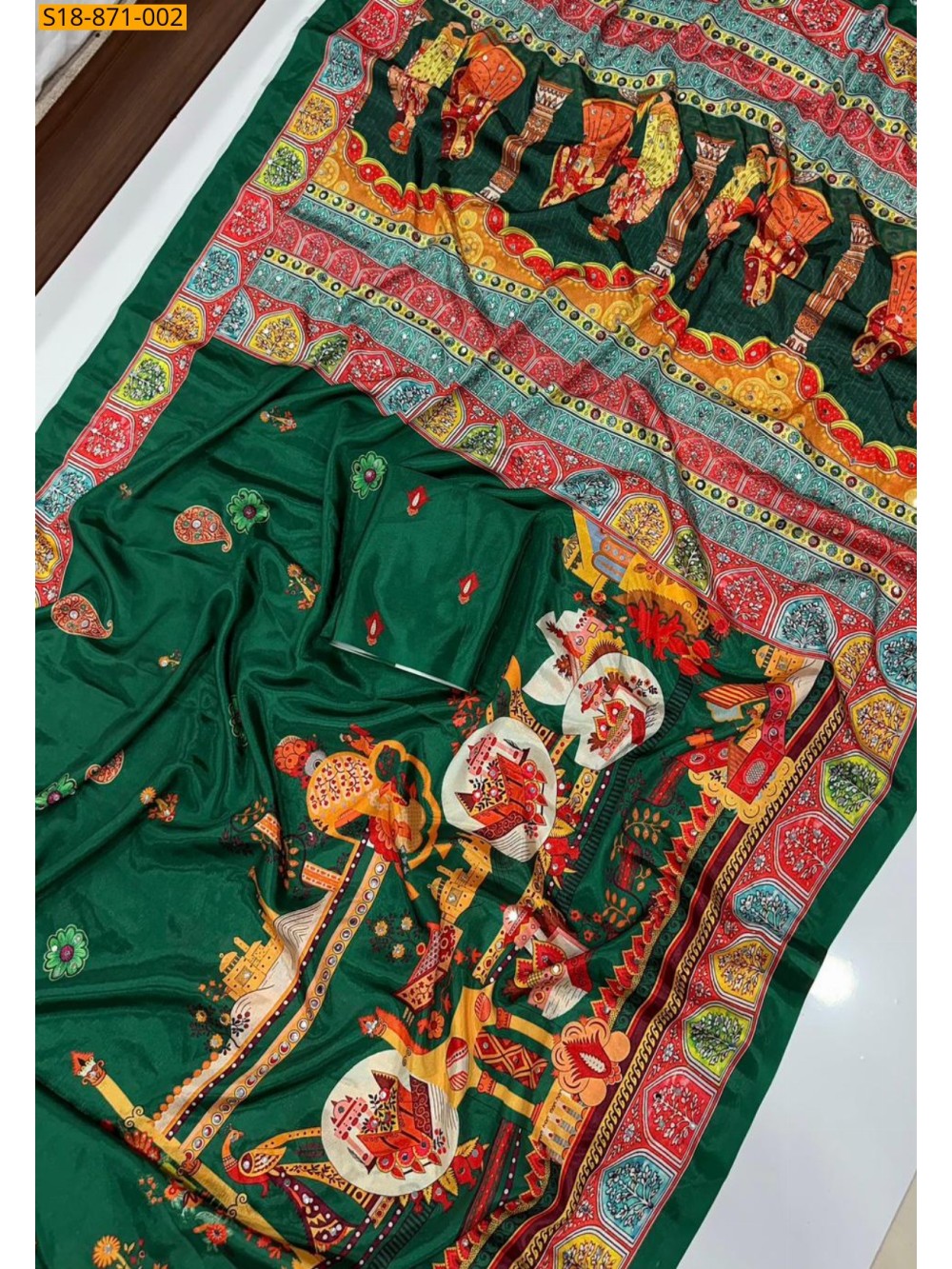 Fancy Chinnon Silk Saree