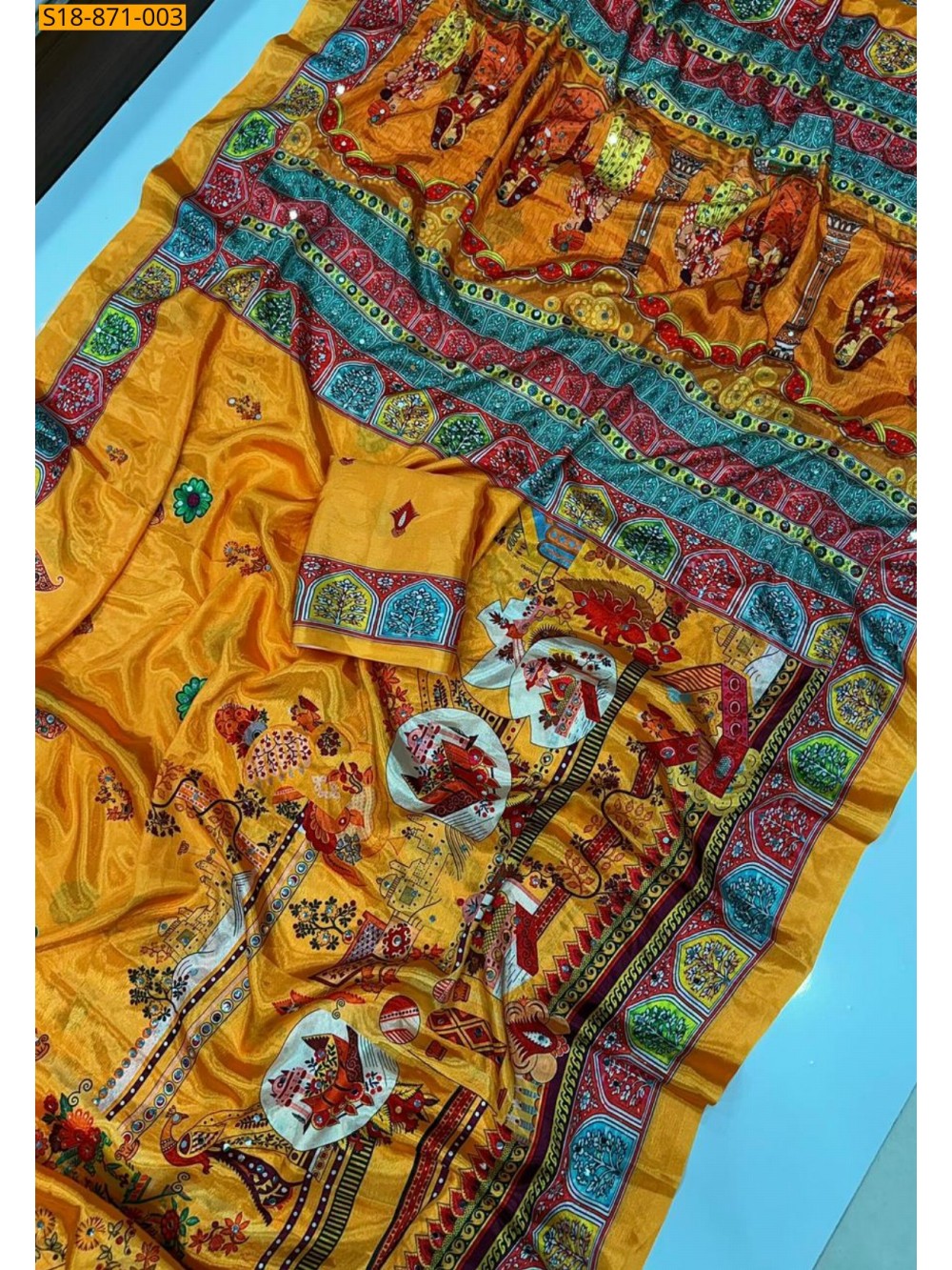 Fancy Chinnon Silk Saree