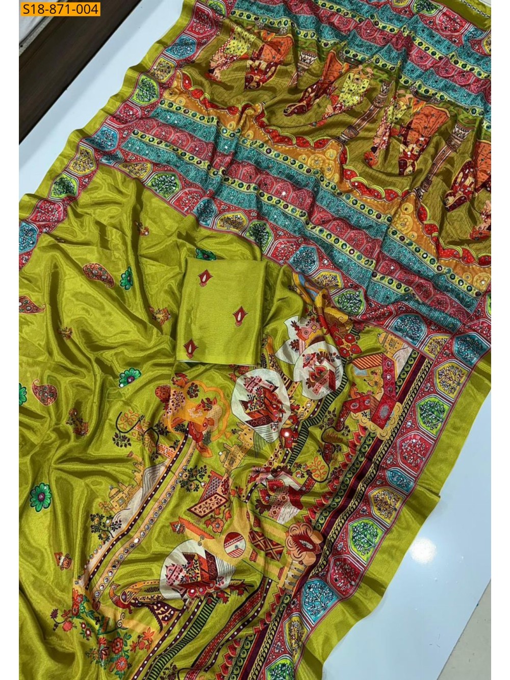 Fancy Chinnon Silk Saree