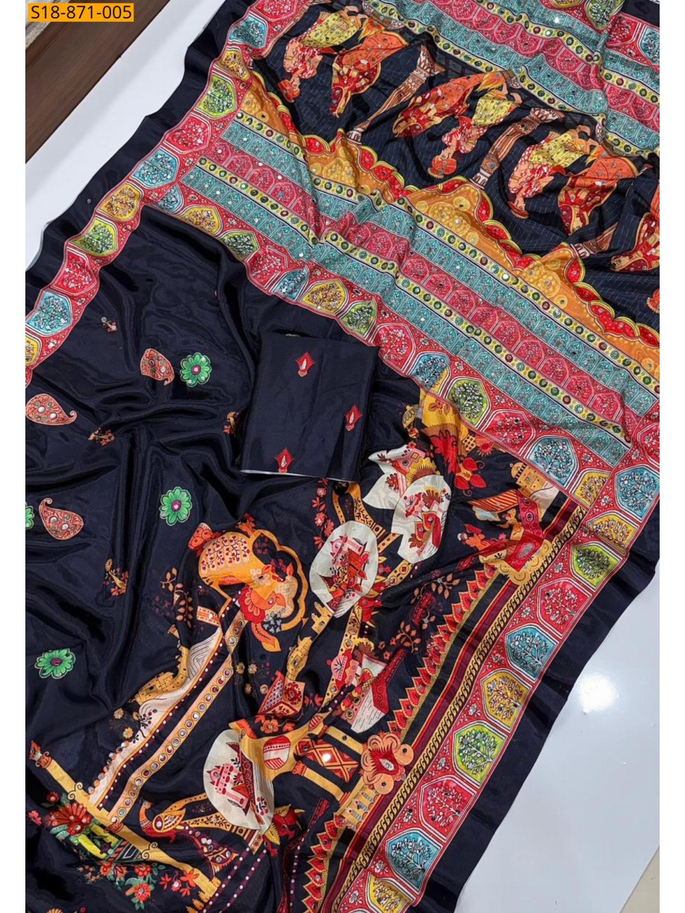 Fancy Chinnon Silk Saree