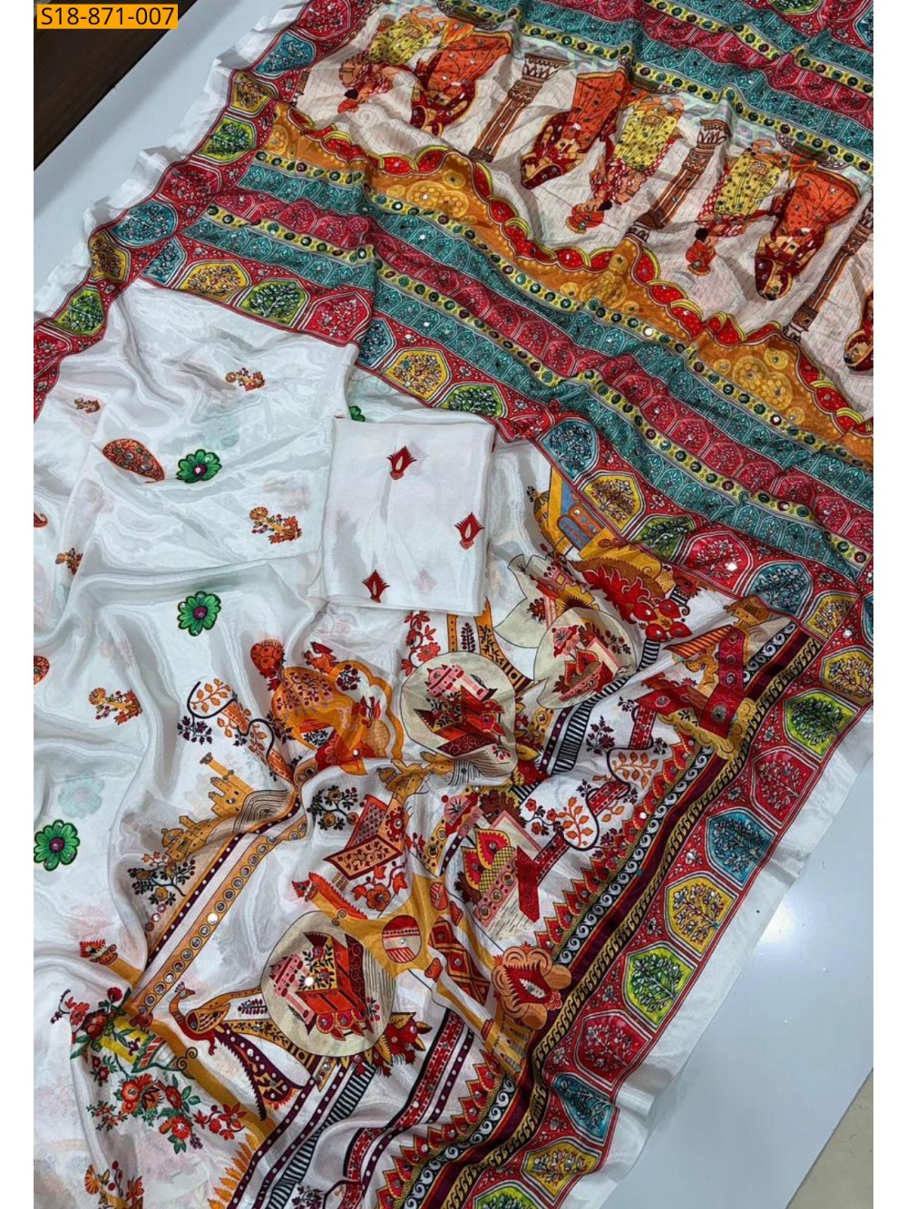 Fancy Chinnon Silk Saree