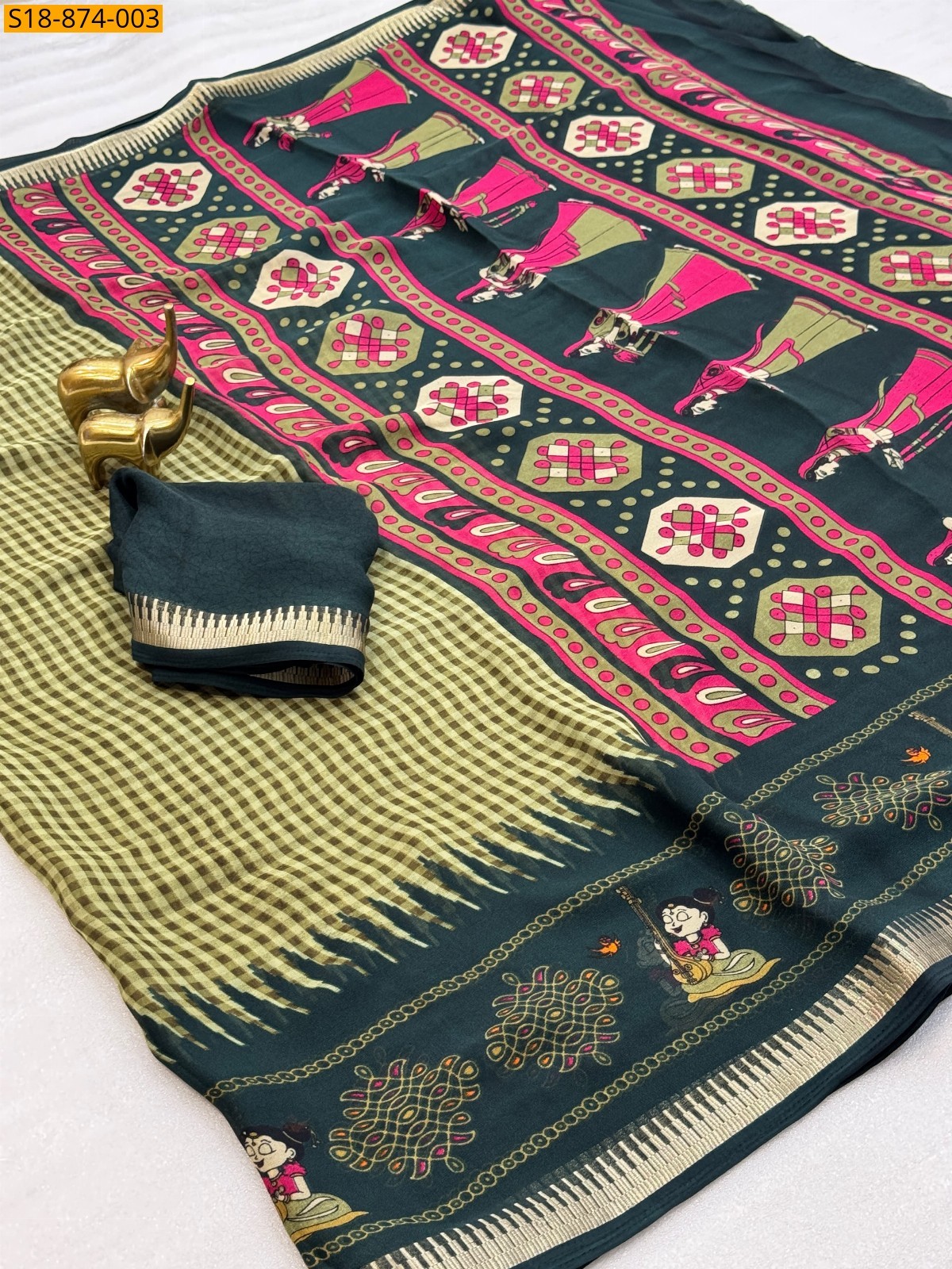Green Fancy Georgette Silk Sarees