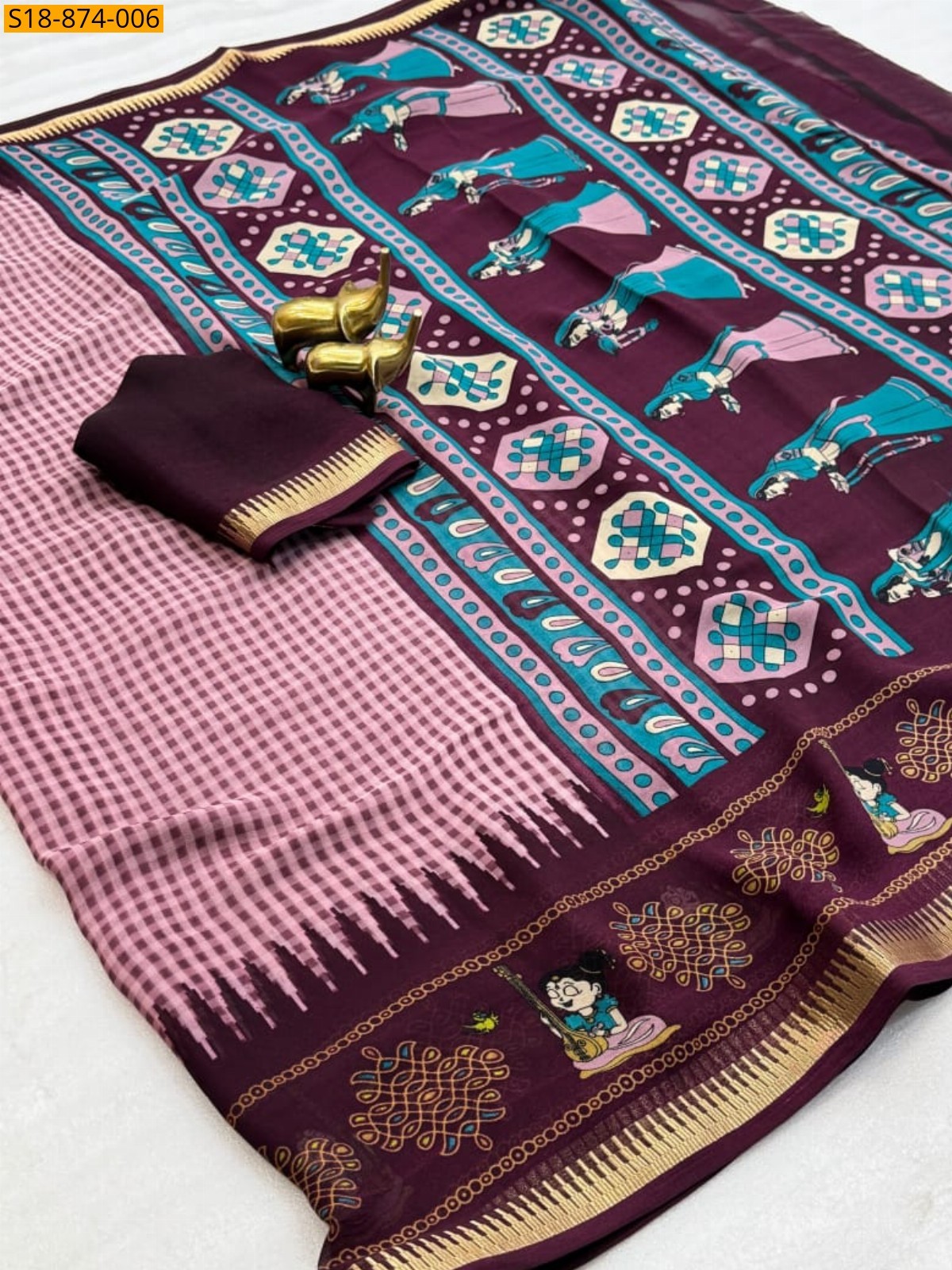 Pink Fancy Georgette Silk Sarees