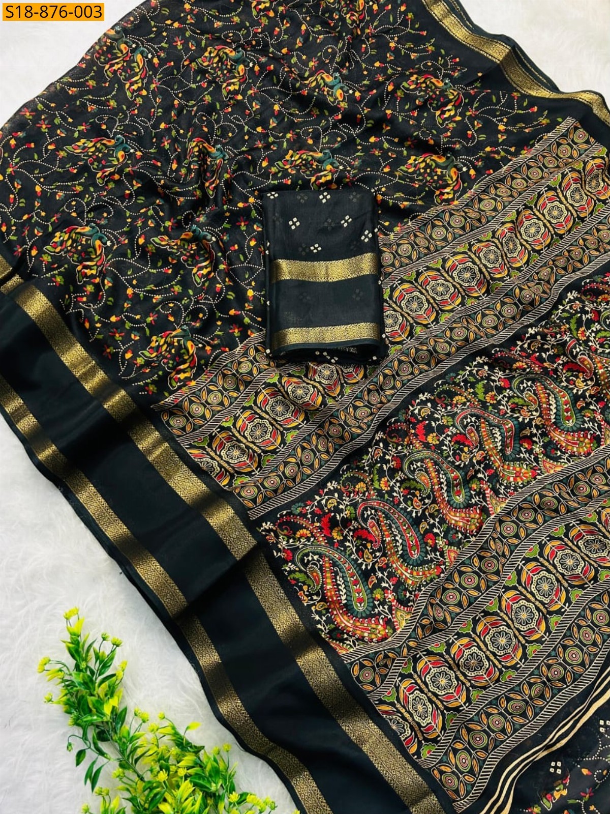Black Fancy Massmellow Saree