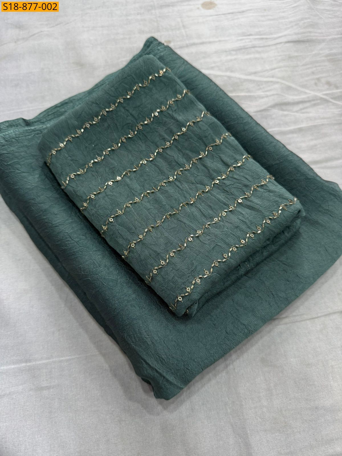 Morpitch Fancy Rangoli Crush Saree