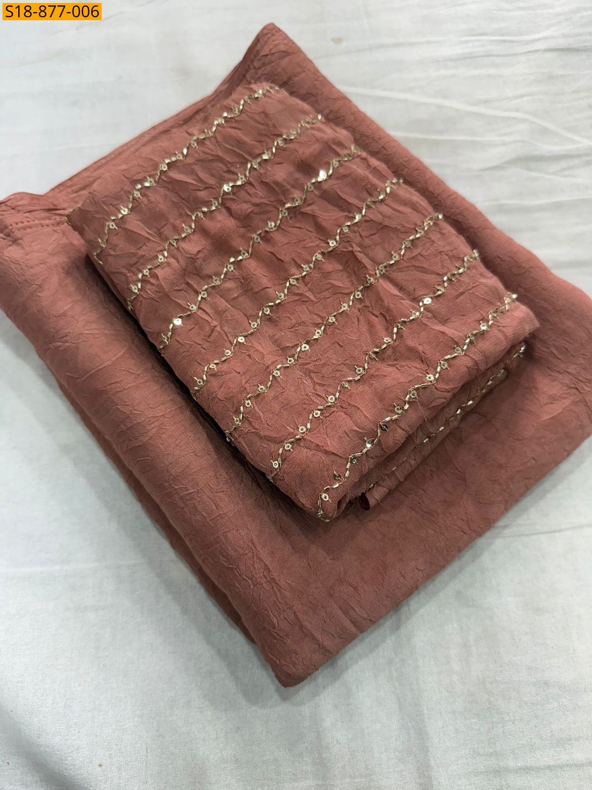 Onion Pink Fancy Rangoli Crush Saree