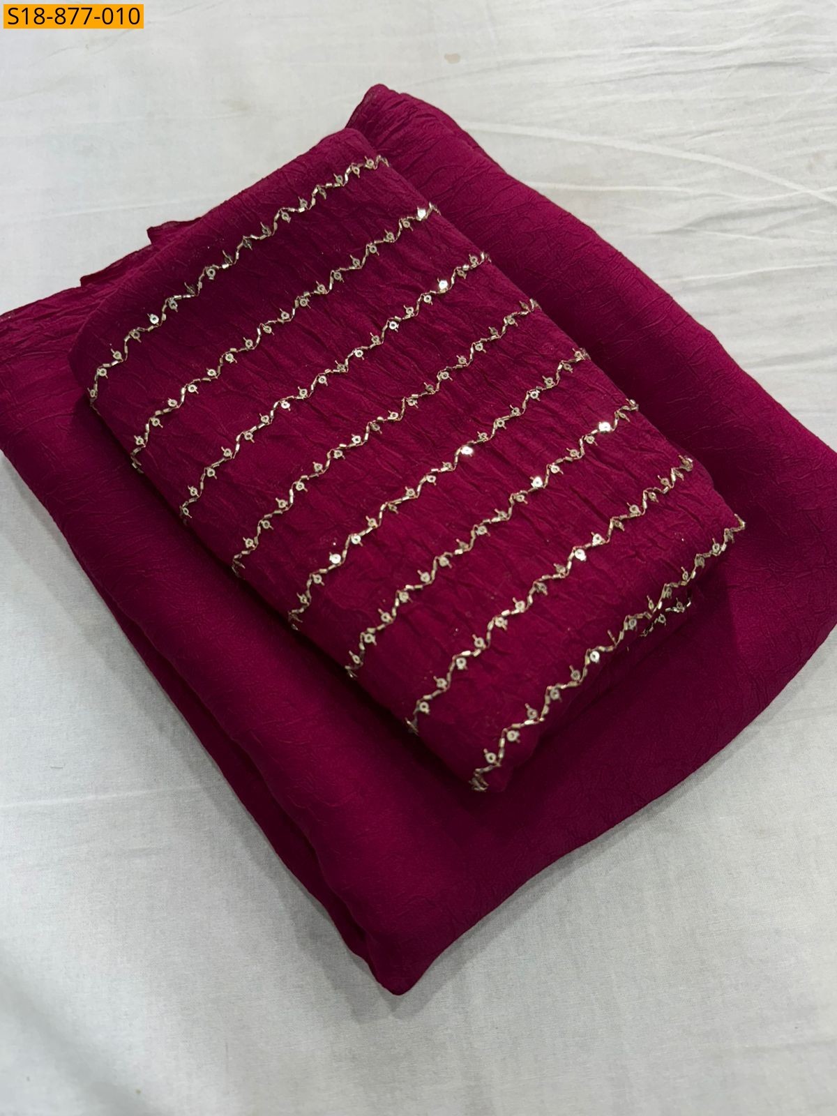 Burgundy Fancy Rangoli Crush Saree