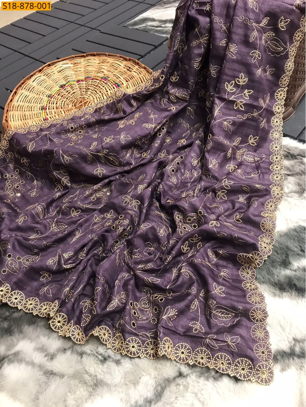 Fancy Soft Silk Thread Handwork Sarees