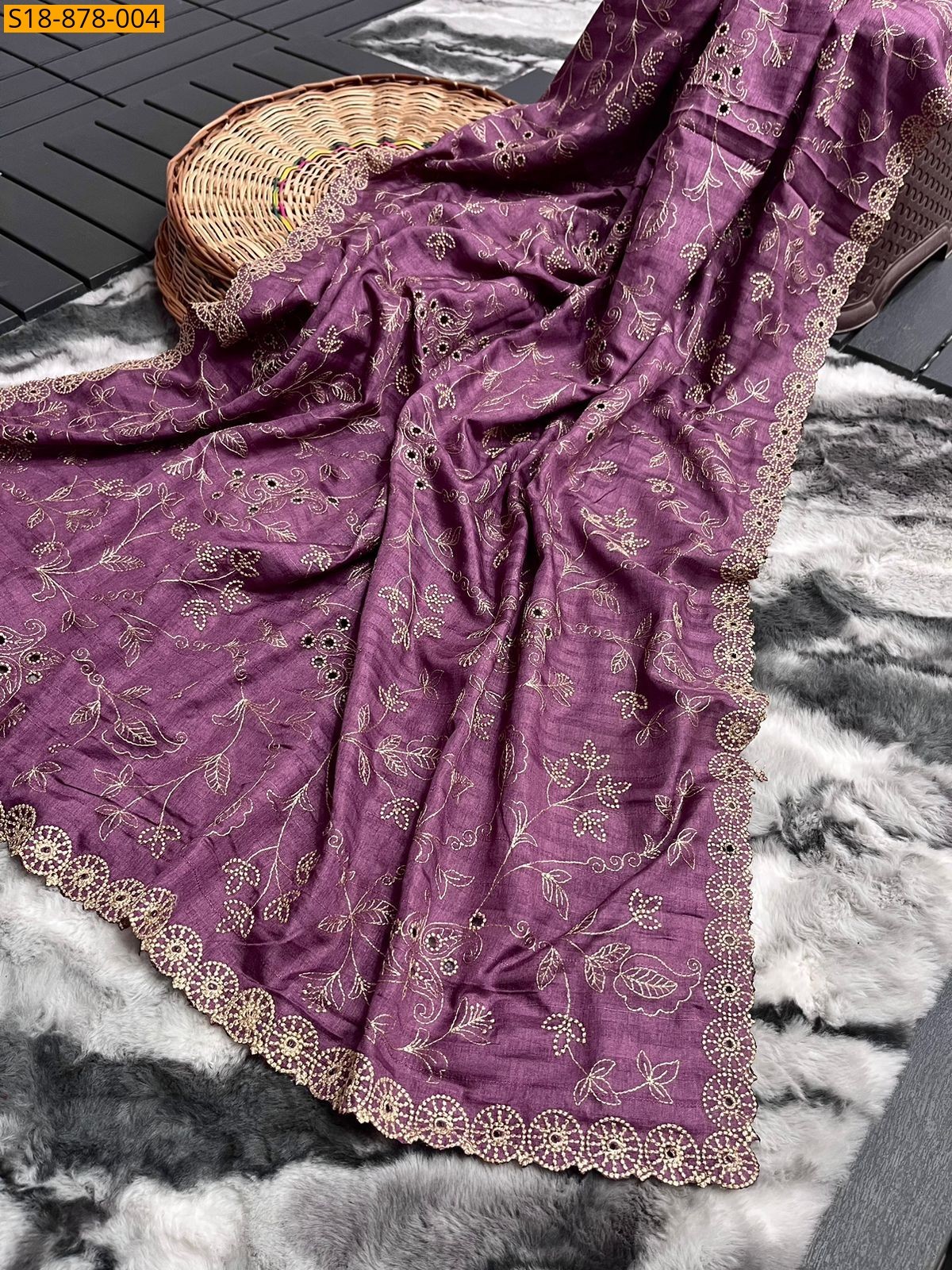 Pink Fancy Soft Silk Thread Handwork Sarees