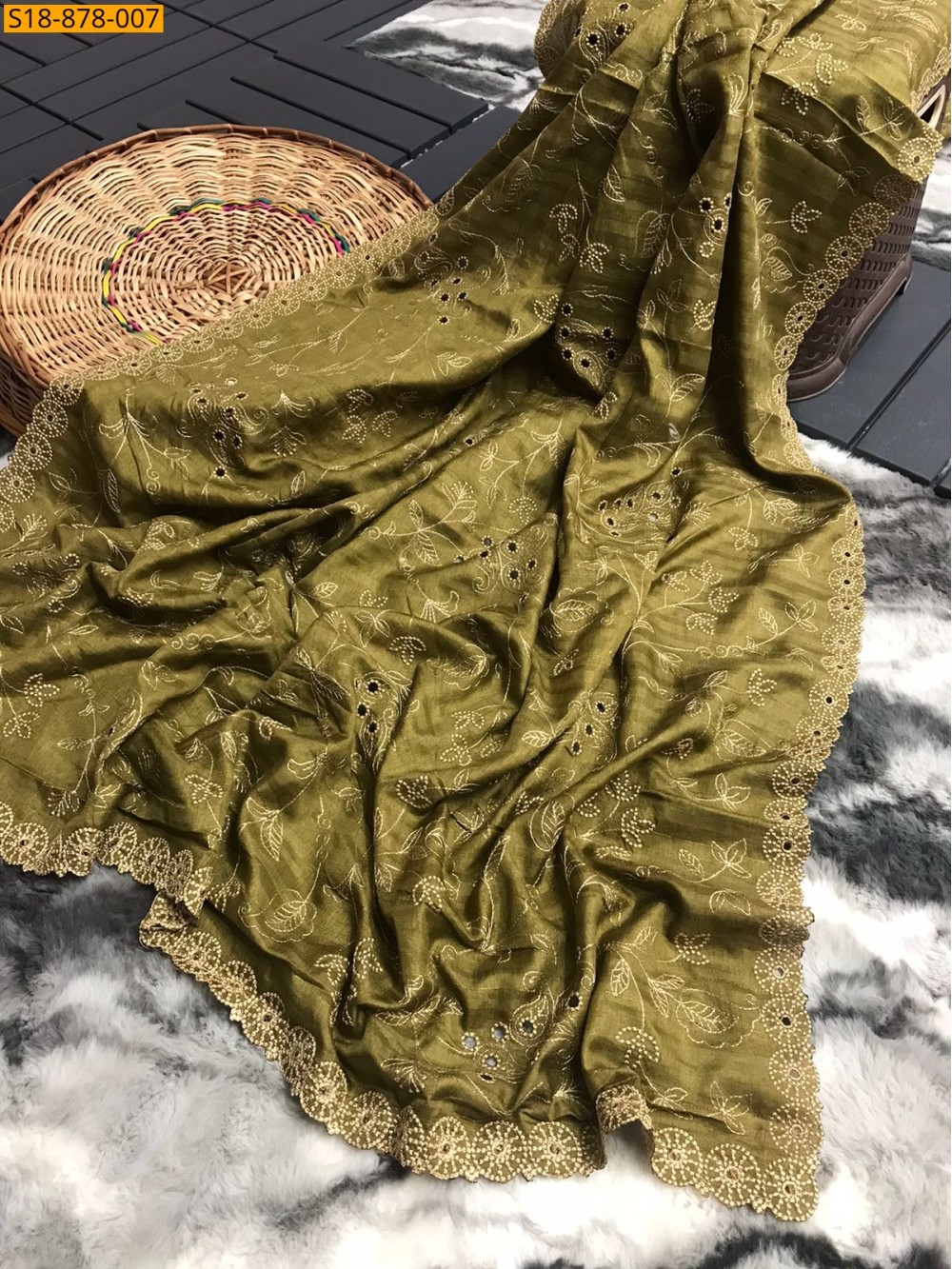 Fancy Soft Silk Thread Handwork Sarees