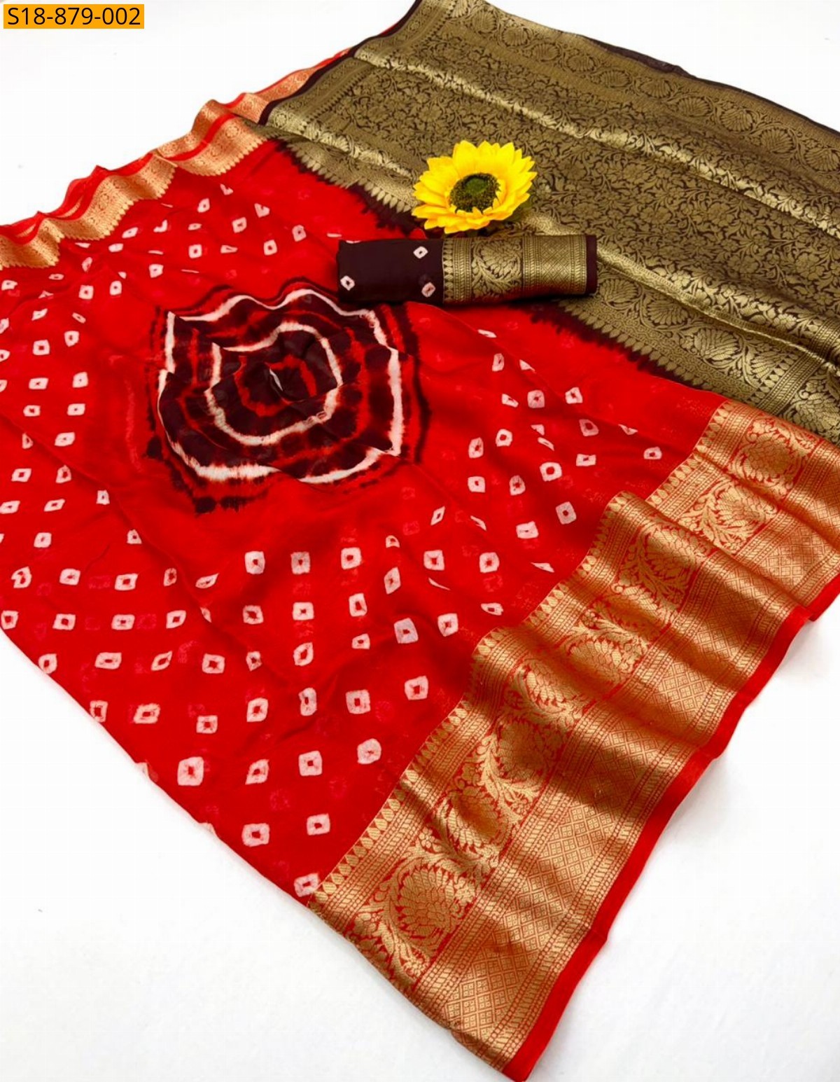 Orange Fancy Cotton Silk Sarees