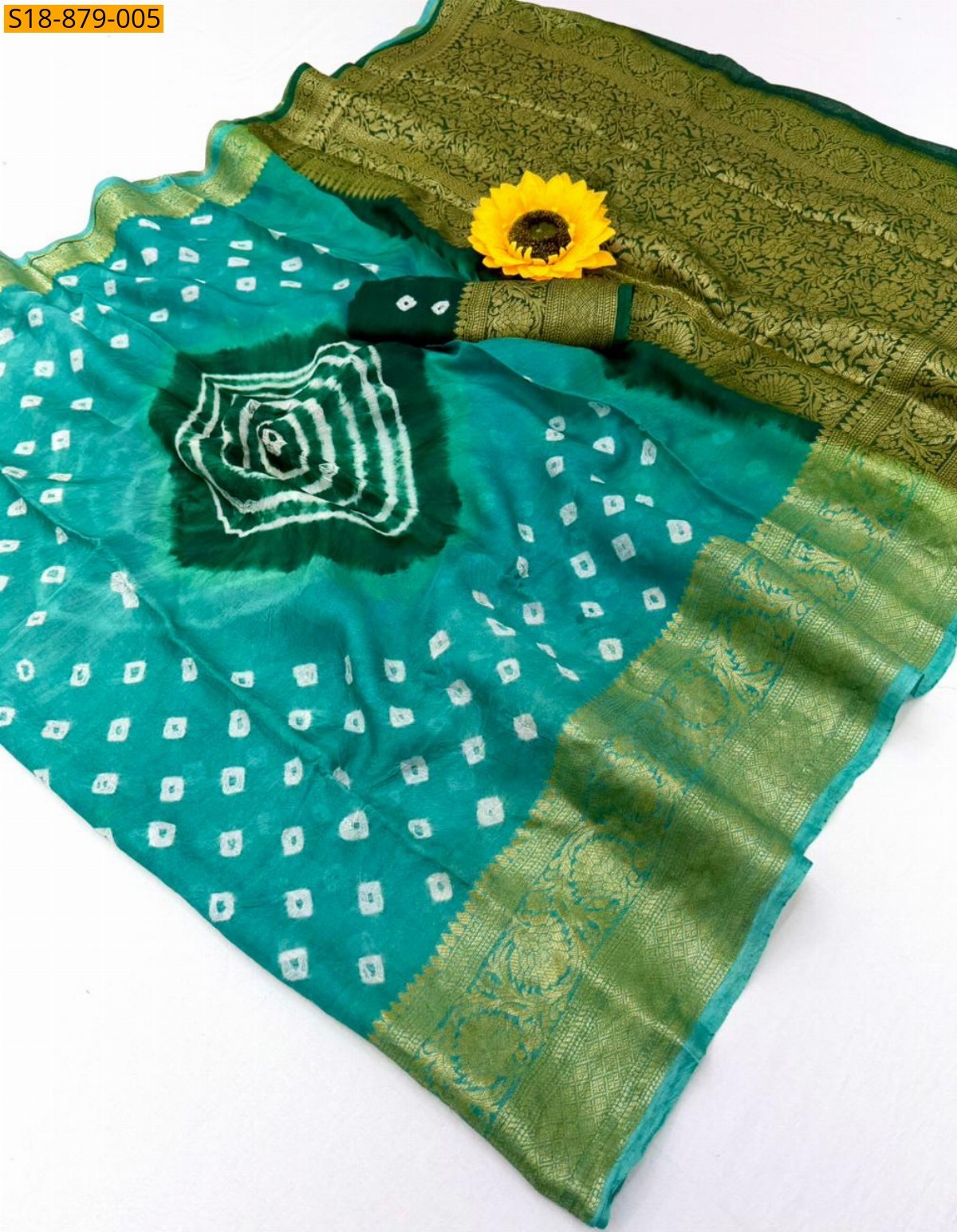Rama Green Fancy Cotton Silk Sarees