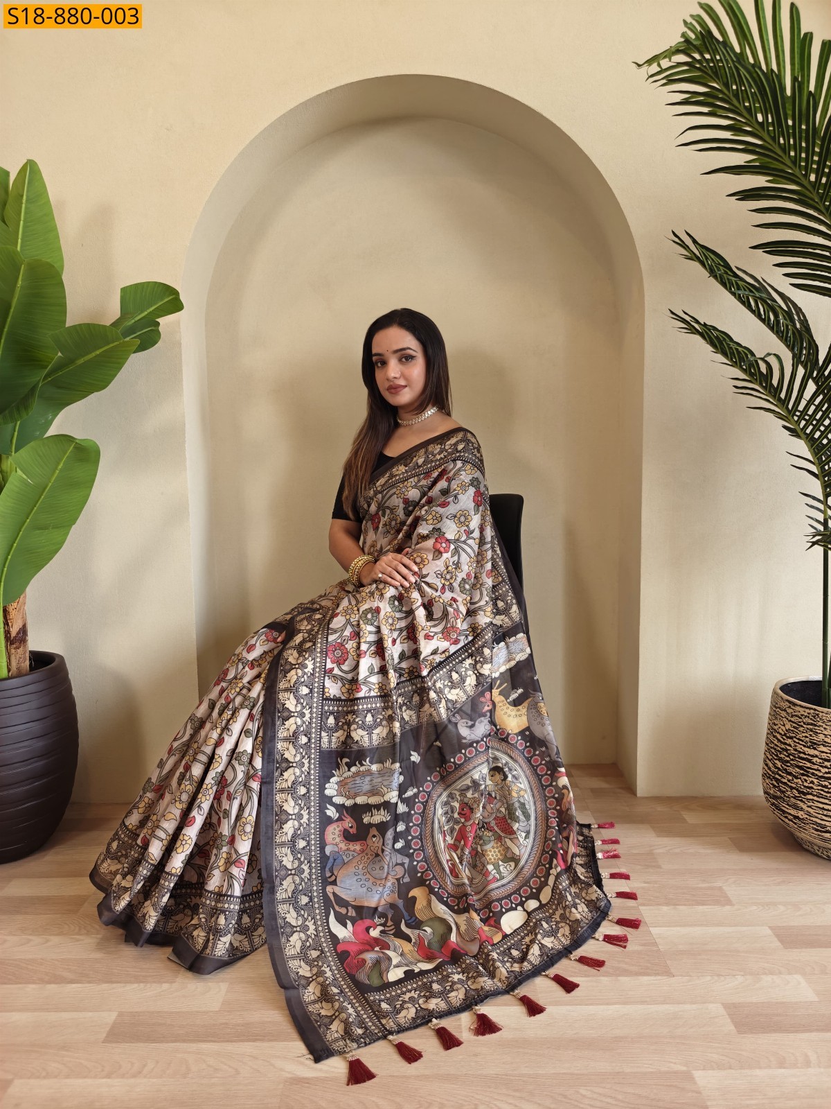 Half White Fancy Soft cotton chanderi sarees