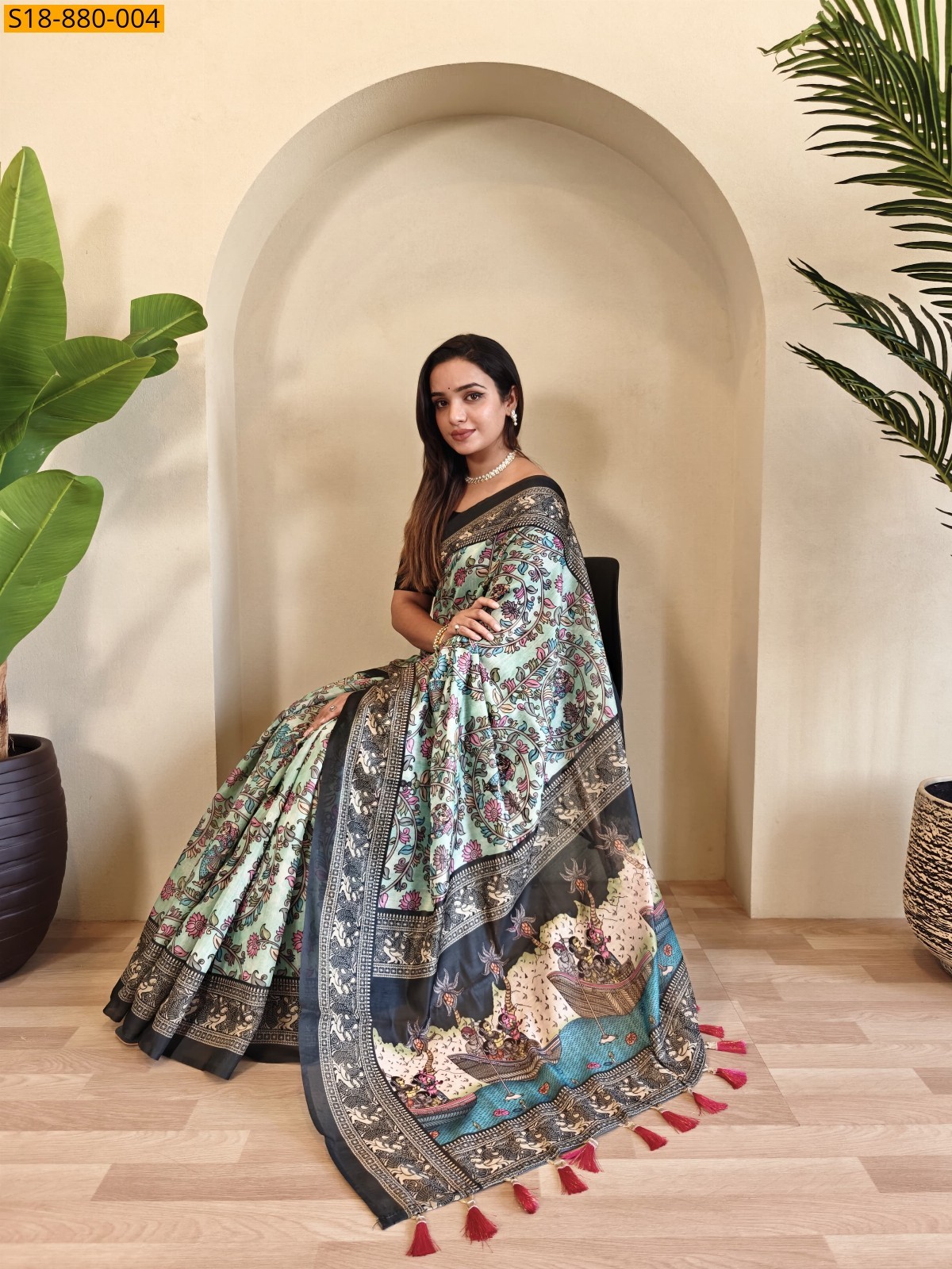 Green Fancy Soft cotton chanderi sarees