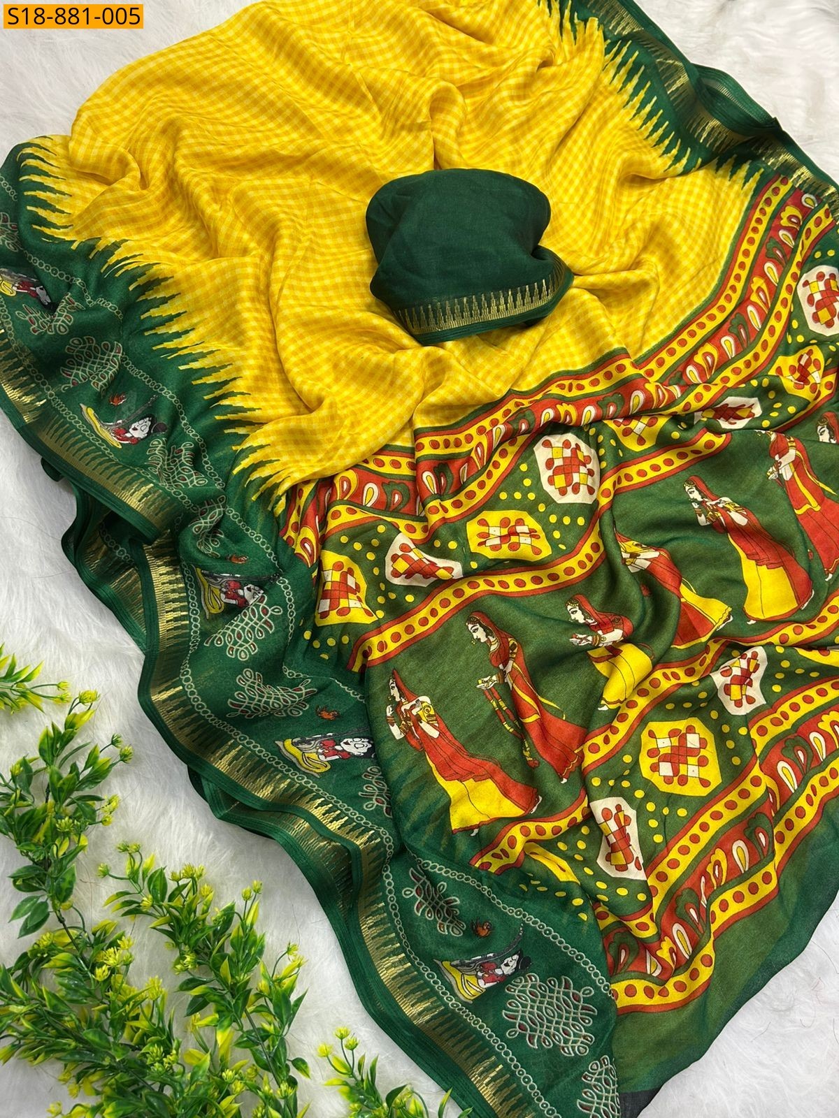 Yellow Fancy Marshmellow Saree