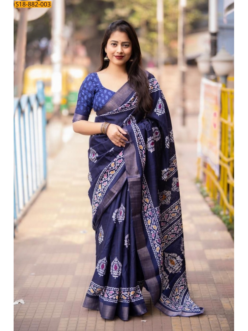Fancy Soft Silk Slub Woven Saree