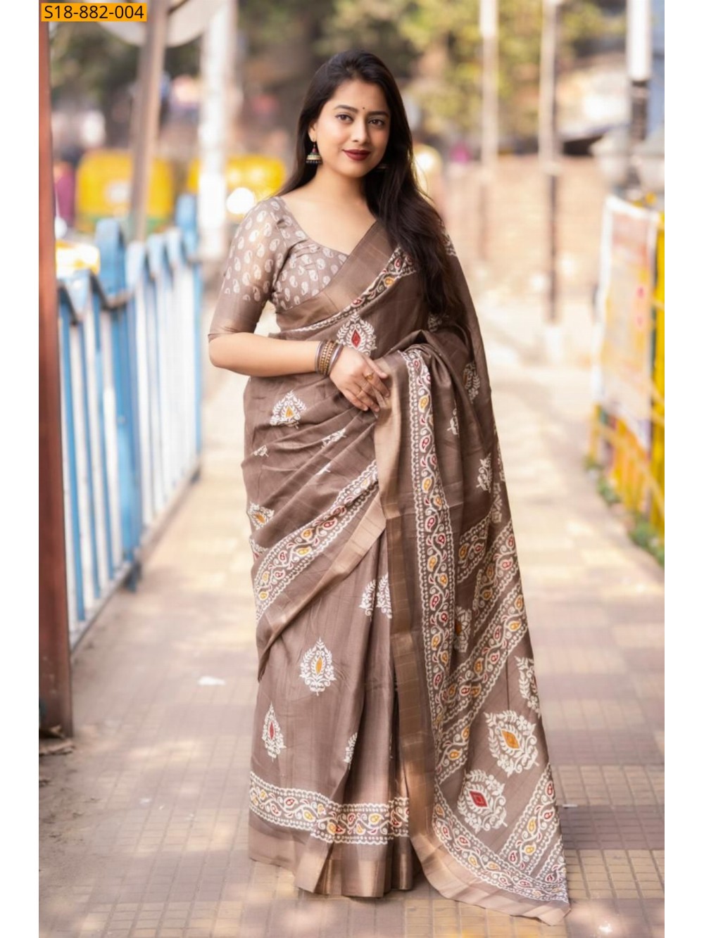 Fancy Soft Silk Slub Woven Saree