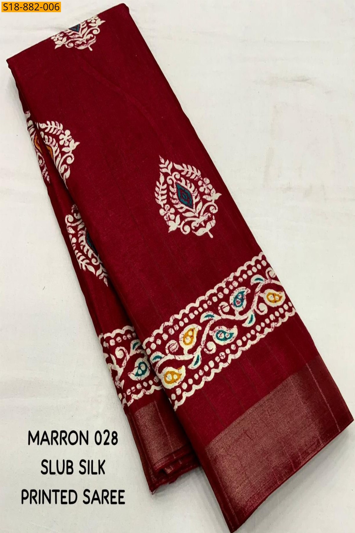 Maroon Fancy Soft Silk Slub Woven Saree