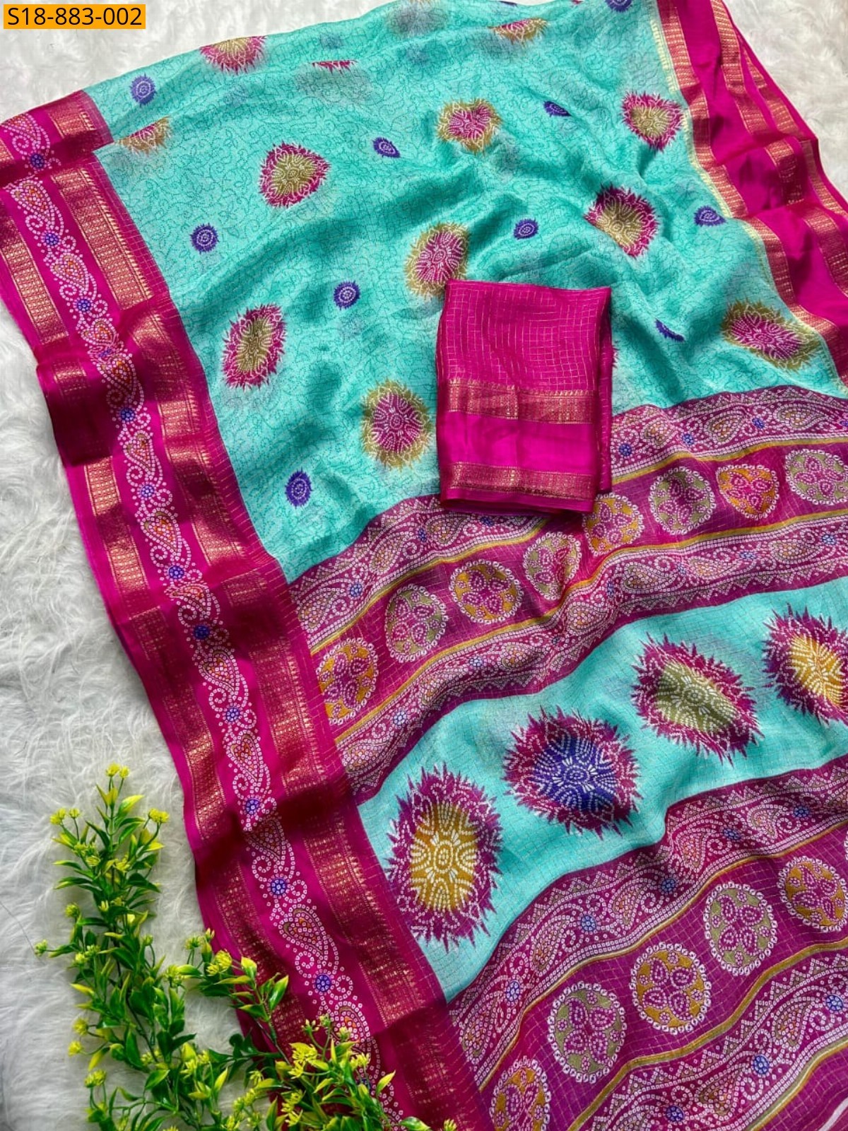 Blue Fancy Marshmellow Saree