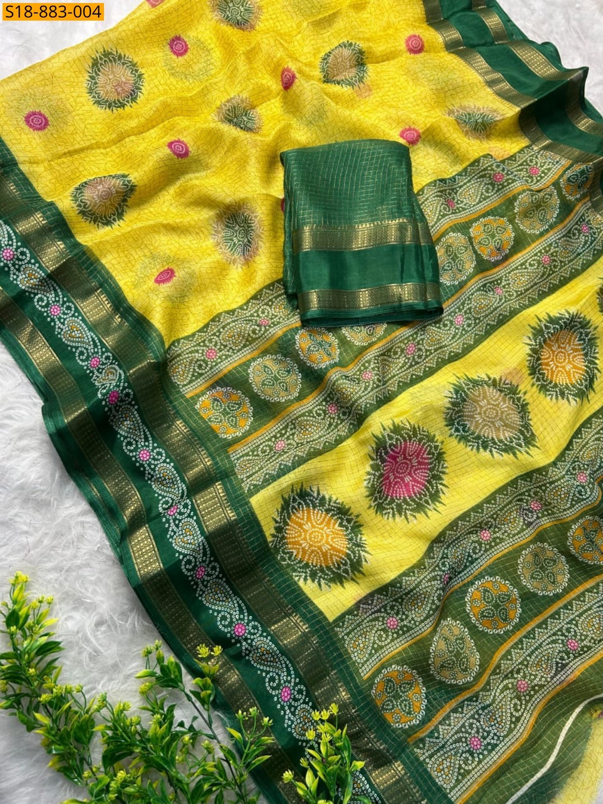 Yelllow Fancy Marshmellow Saree