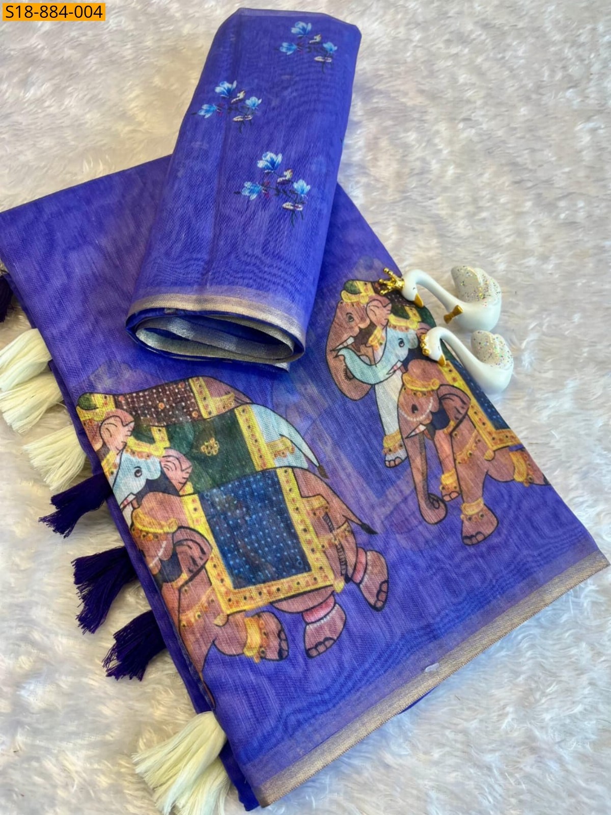 Violet Fancy Soft Chanderi Cotton Saree