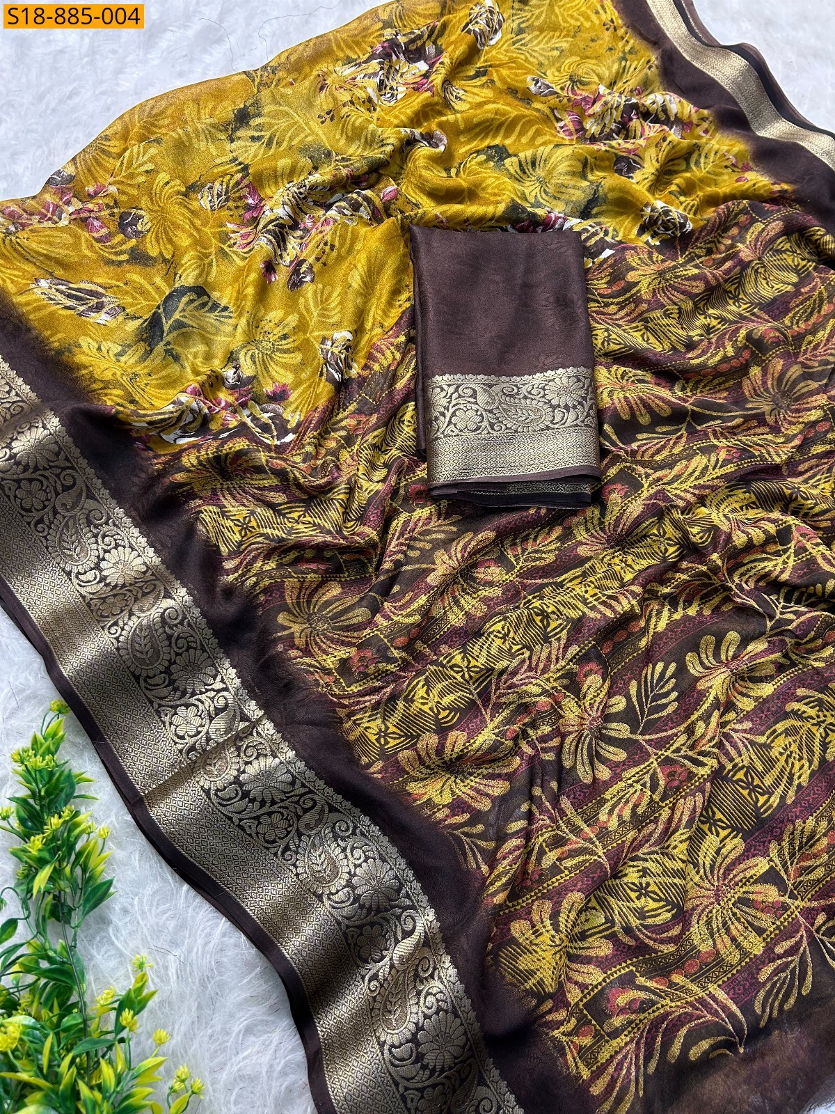 Mustard Fancy Marshmellow Saree