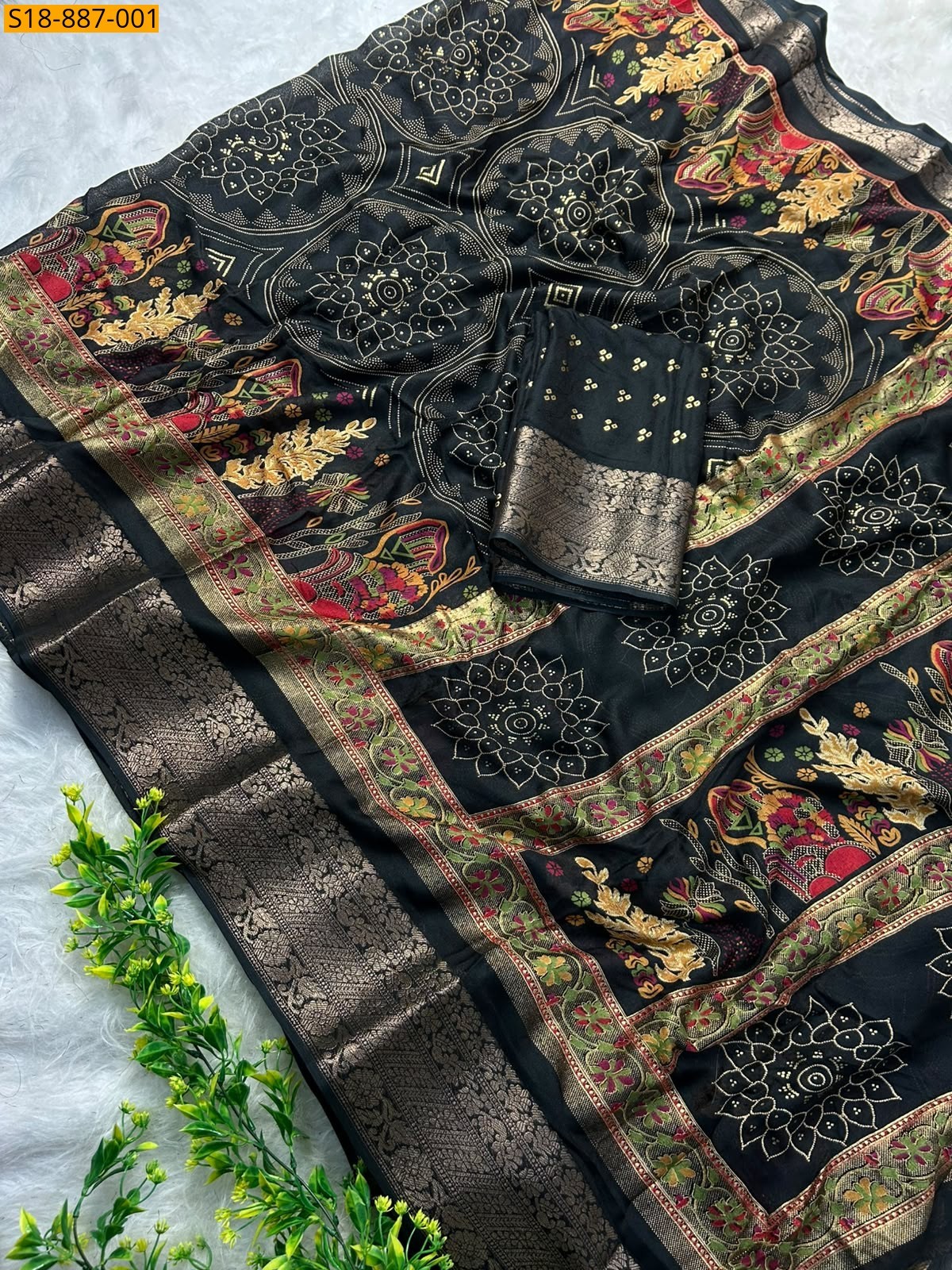 Black Fancy Viscose Georgette Saree