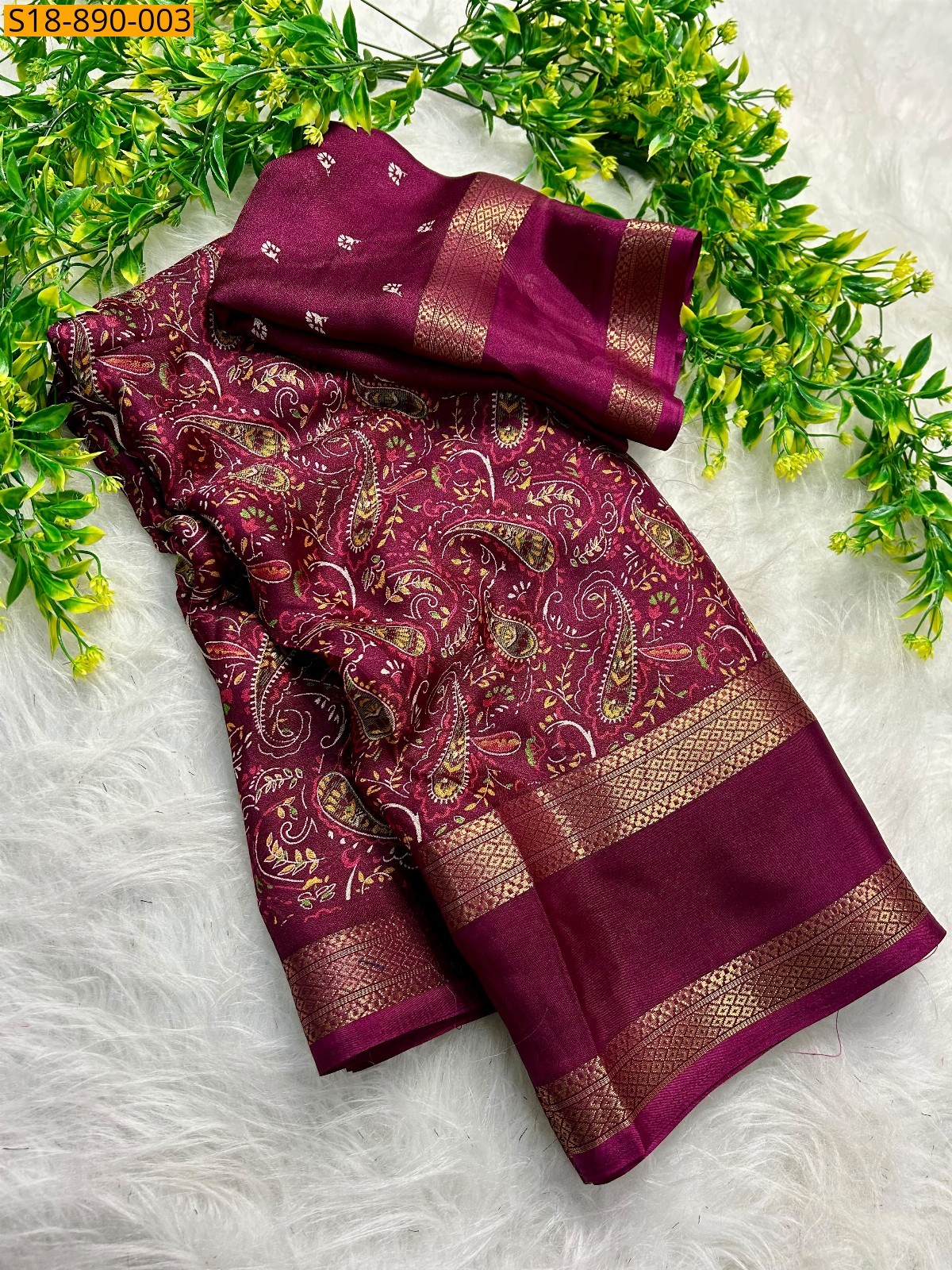 Maroon Fancy mass mellow saree