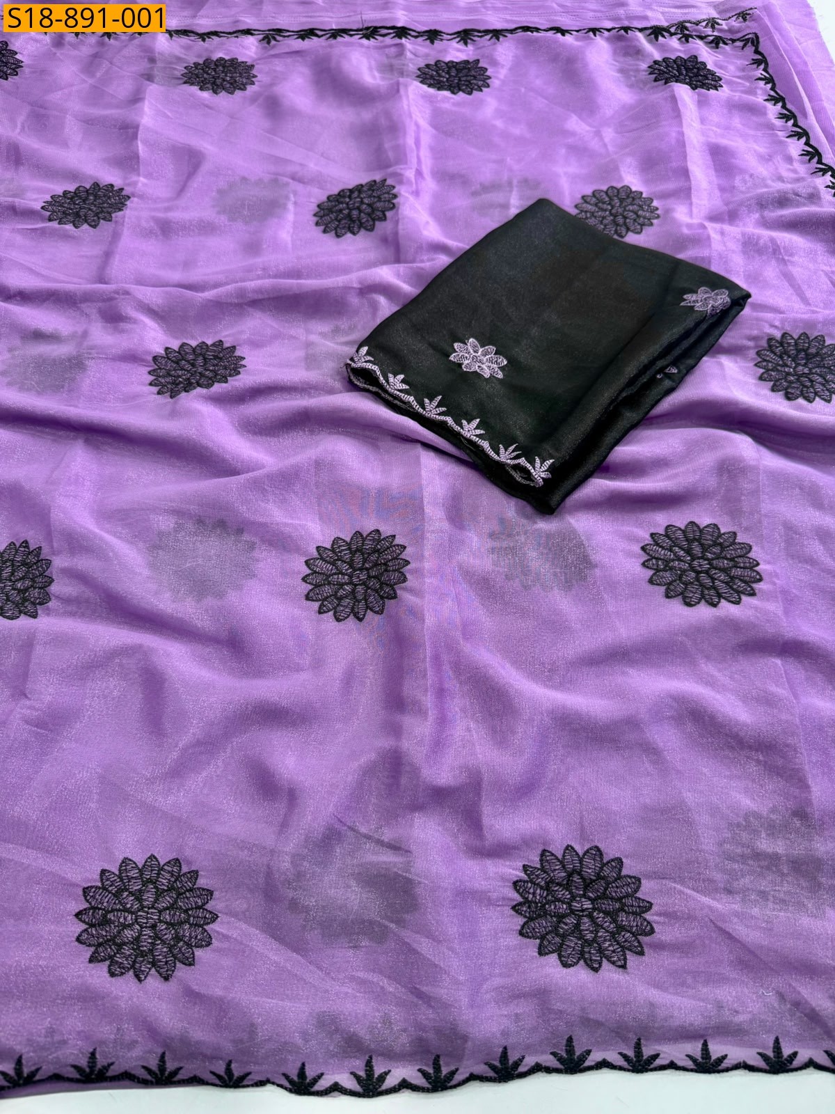 Violet Fancy Star Georgette Saree