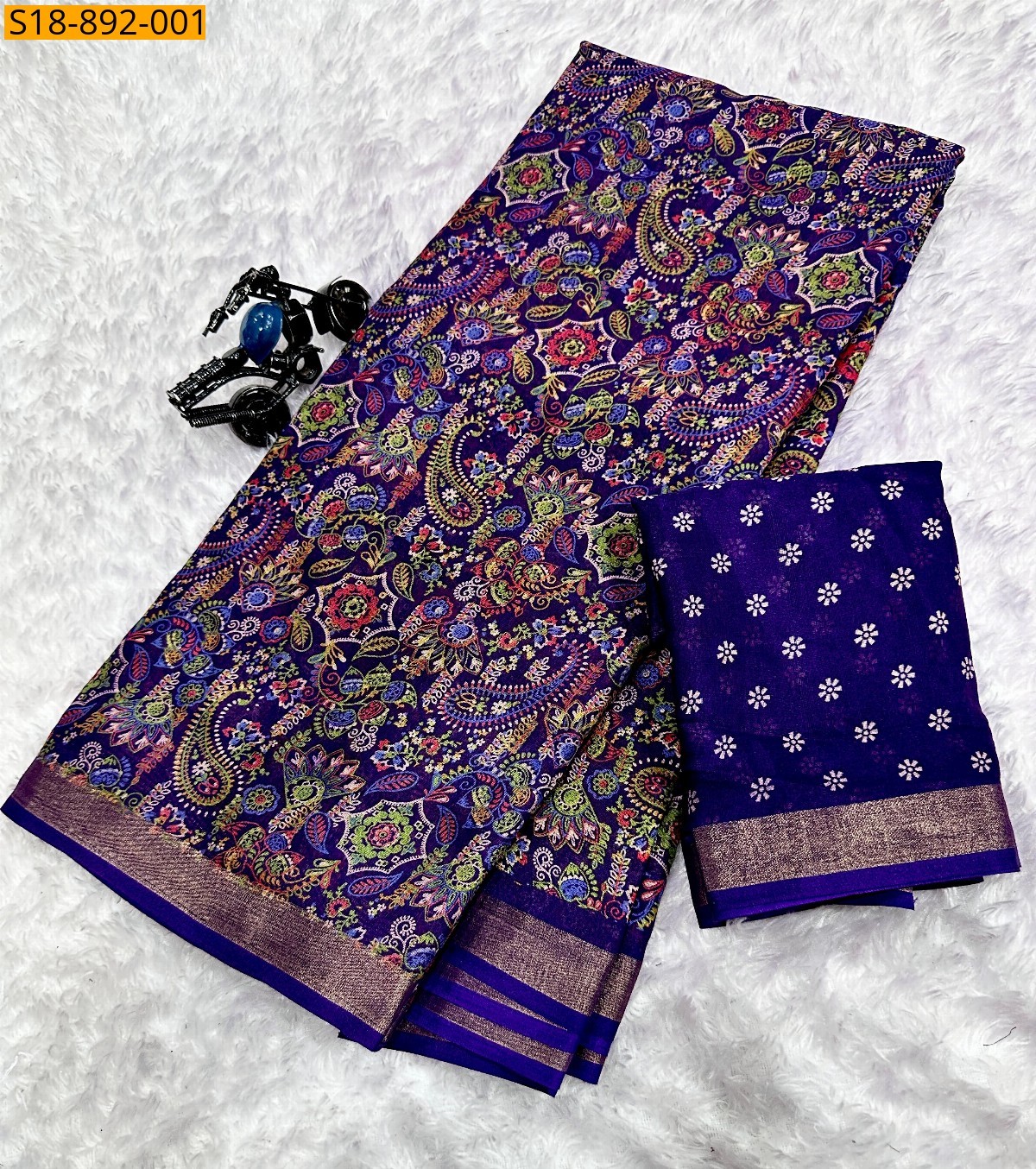 Violet Fancy Mul Mul saree