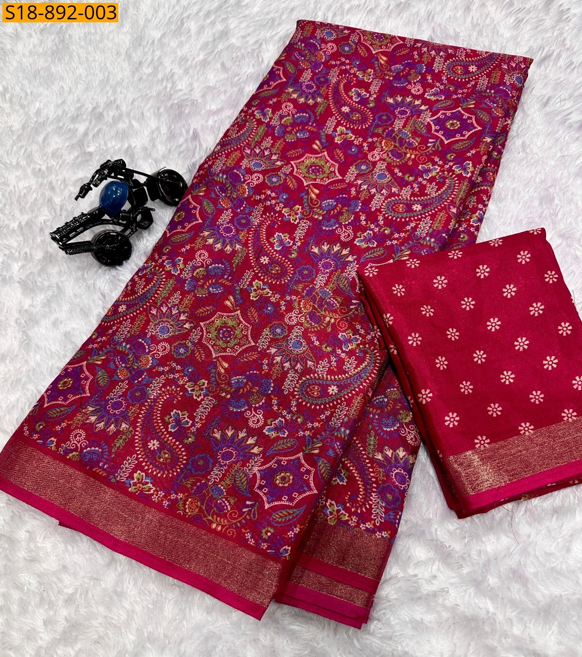 Pink Fancy Mul Mul saree