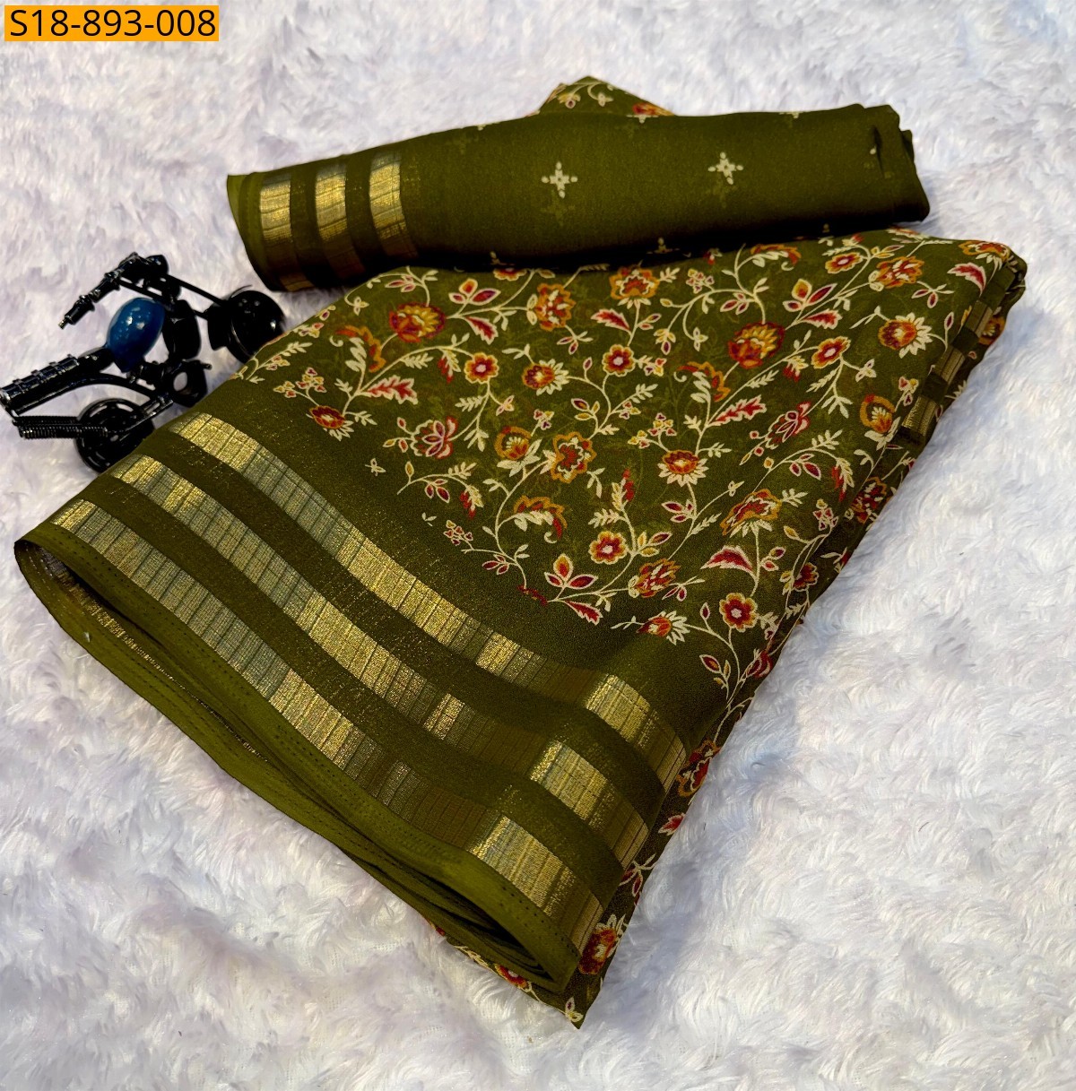 Green Fancy georgette saree