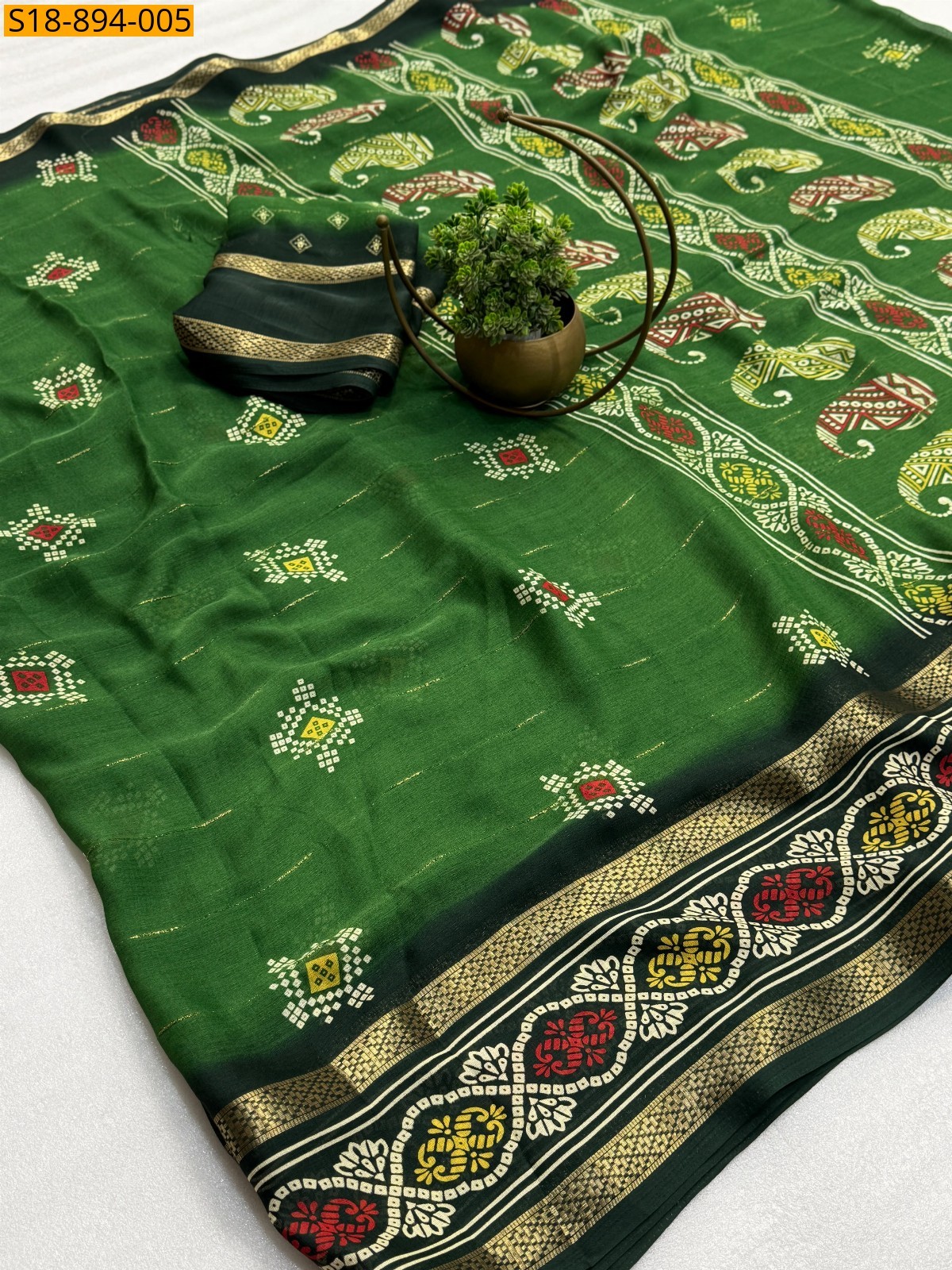 Green Fancy Massmellow saree