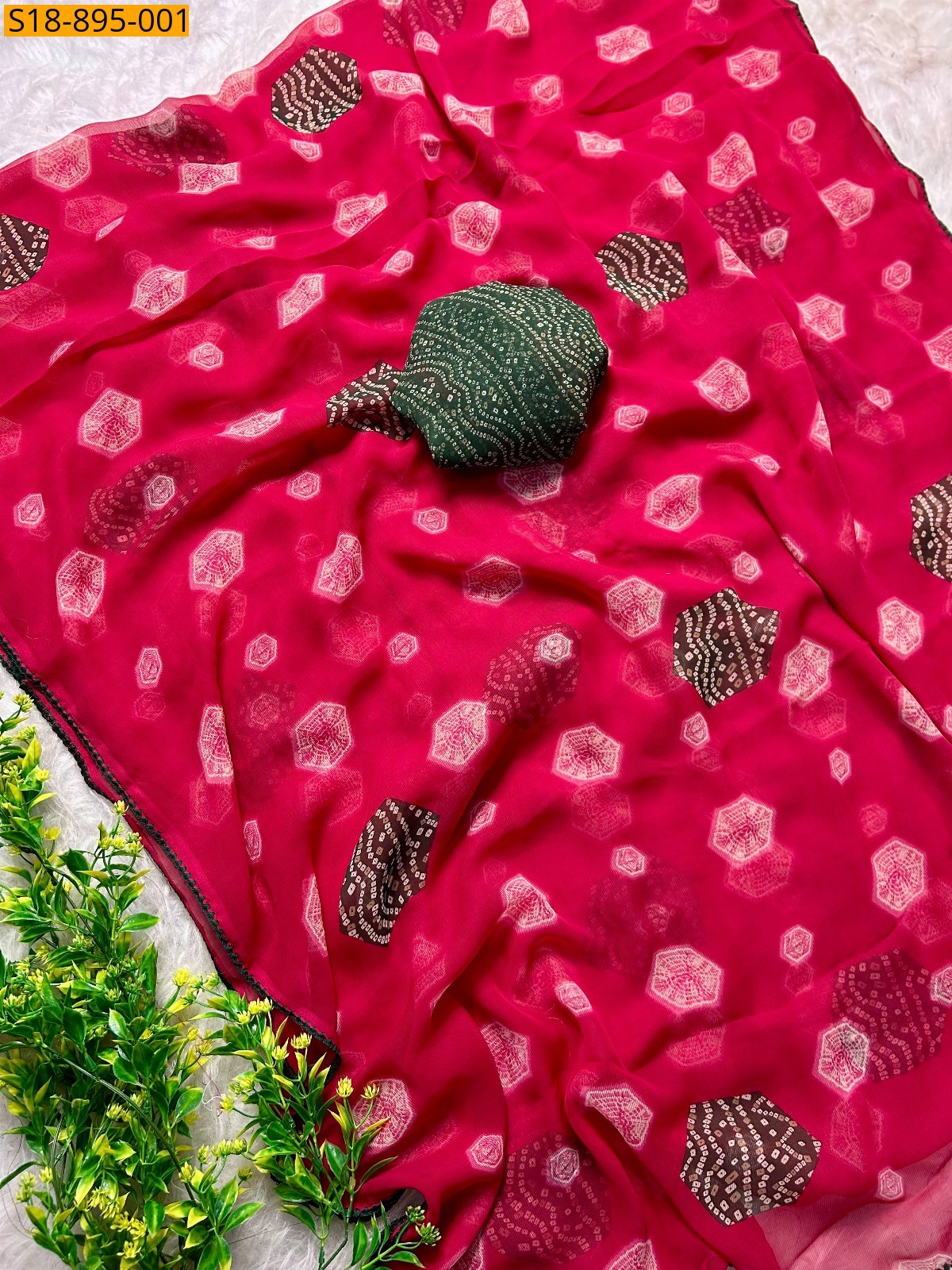 Pink Fancy chiffon saree