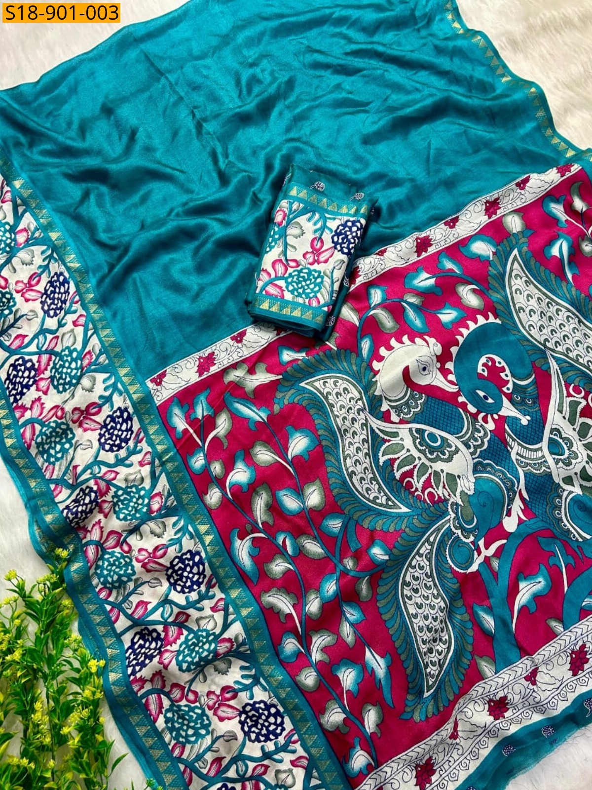 Blue Fancy Mass mellow saree