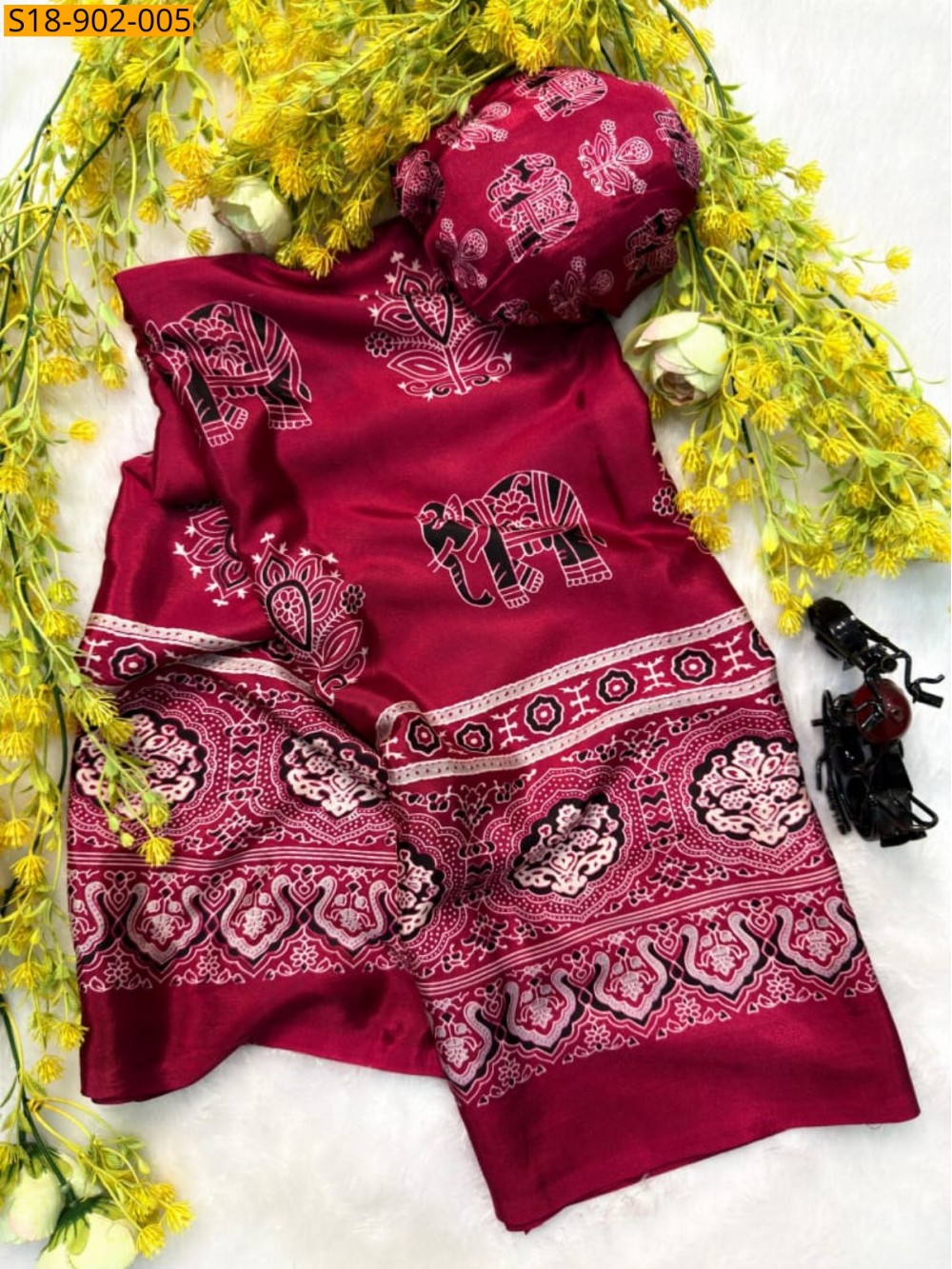 Fancy Gajji Crepe silk saree