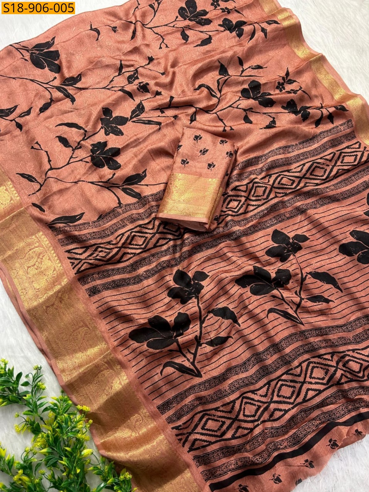 Peach Fancy marsh mellow saree