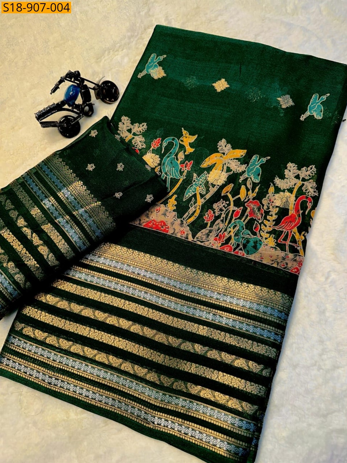 Green Fancy Georgette saree